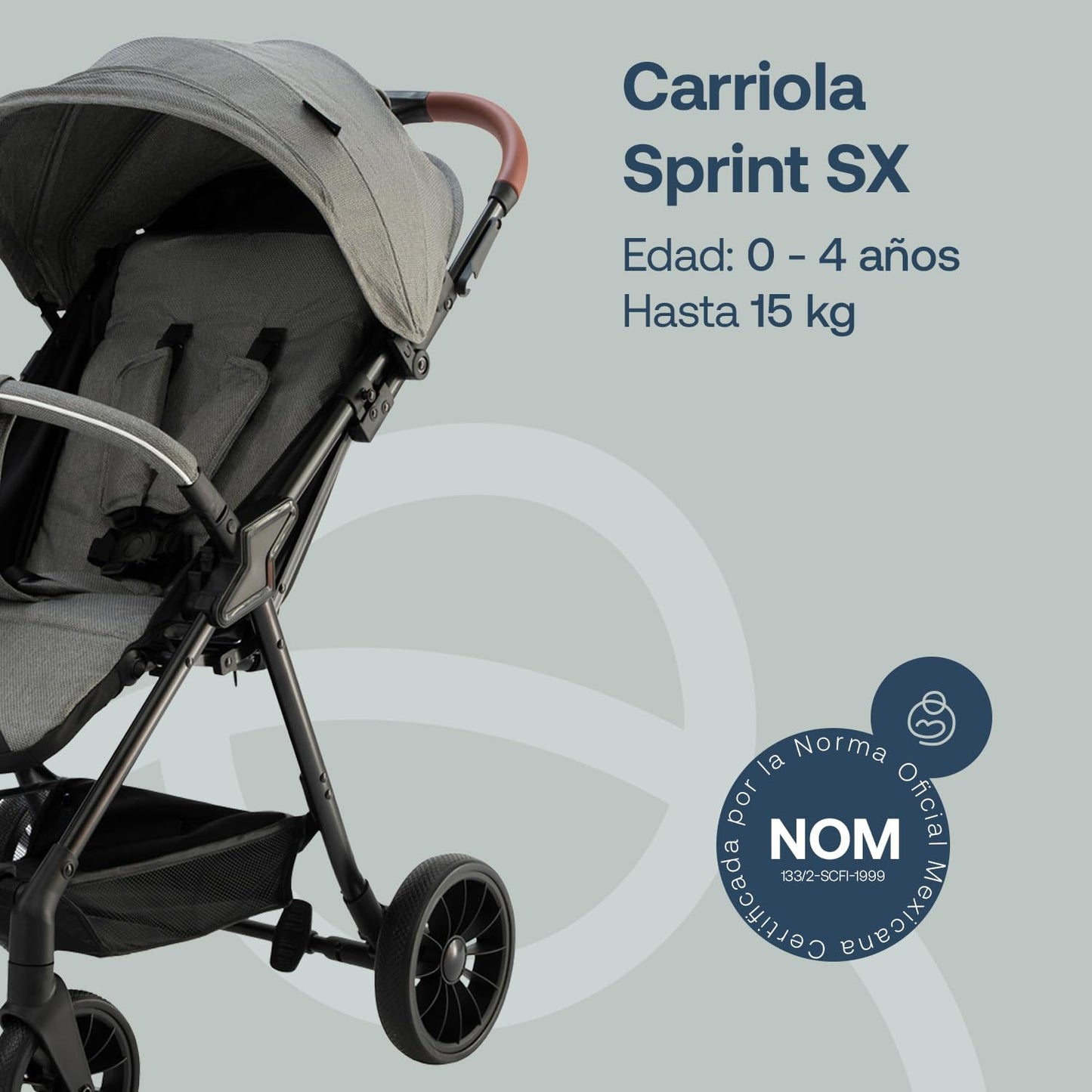 Bebesit Carriola para Bebe Sprint | Carriola de Bastón Ligera con Cinturón de 5 Puntos | Recién Nacidos a 4 Años | Carriola de Viaje con Toldo, 3 Paneles, Reposa Pie Ajustable y Canasta Portaobjetos