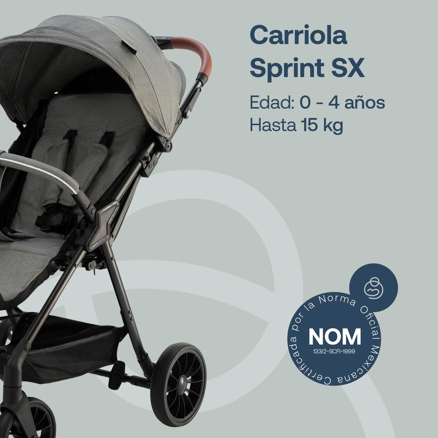 Bebesit Carriola para Bebe Sprint | Carriola de Bastón Ligera con Cinturón de 5 Puntos | Recién Nacidos a 4 Años | Carriola de Viaje con Toldo, 3 Paneles, Reposa Pie Ajustable y Canasta Portaobjetos