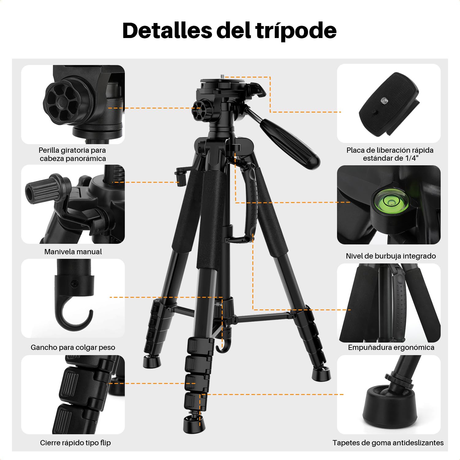 Kisfam 190 cm Trípode de Cámara para Celular, Tripie para Cámara Fotográfica con Control Remoto Inalámbrico, Rotación de 360° y Bolsa de Transporte, Compatible con DSLR, iPhone, Android y Tabletas
