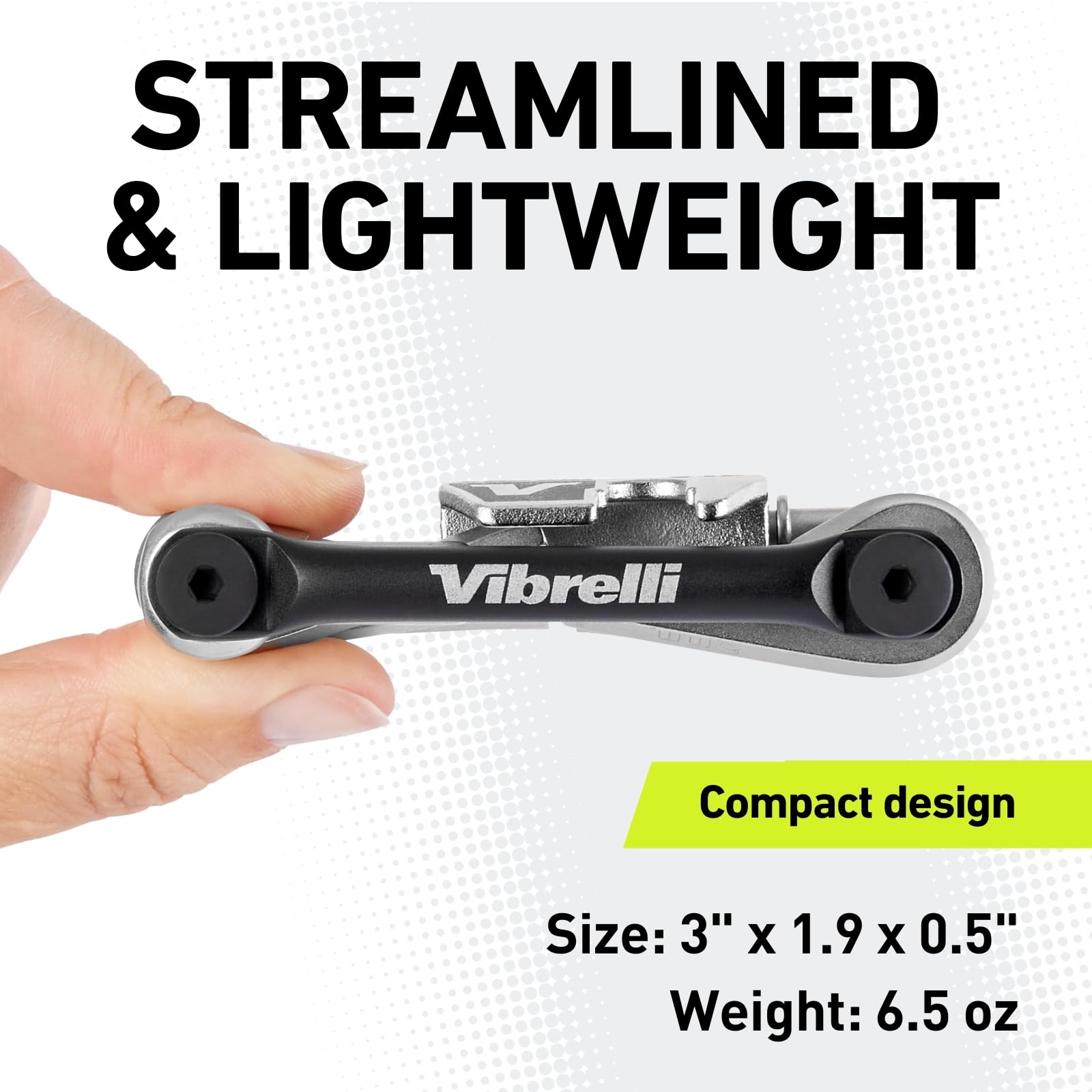 Multiherramienta para Bicicleta Vibrelli V19 Negra con Kit de Reparación sin Pegamento y Estuche