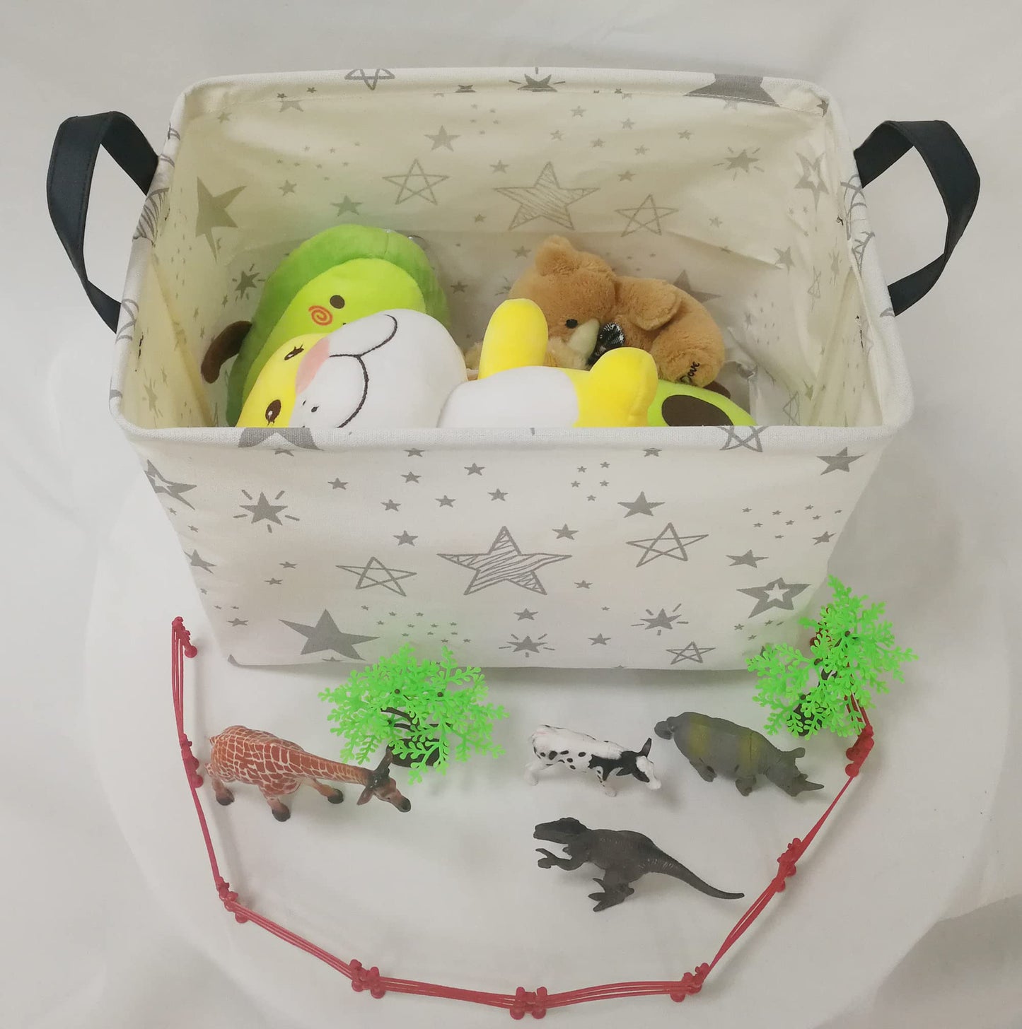 ACMUUNI - Estantería rectangular de regalo para guardería, cesta de lavandería y contenedores para ropa del hogar con asas