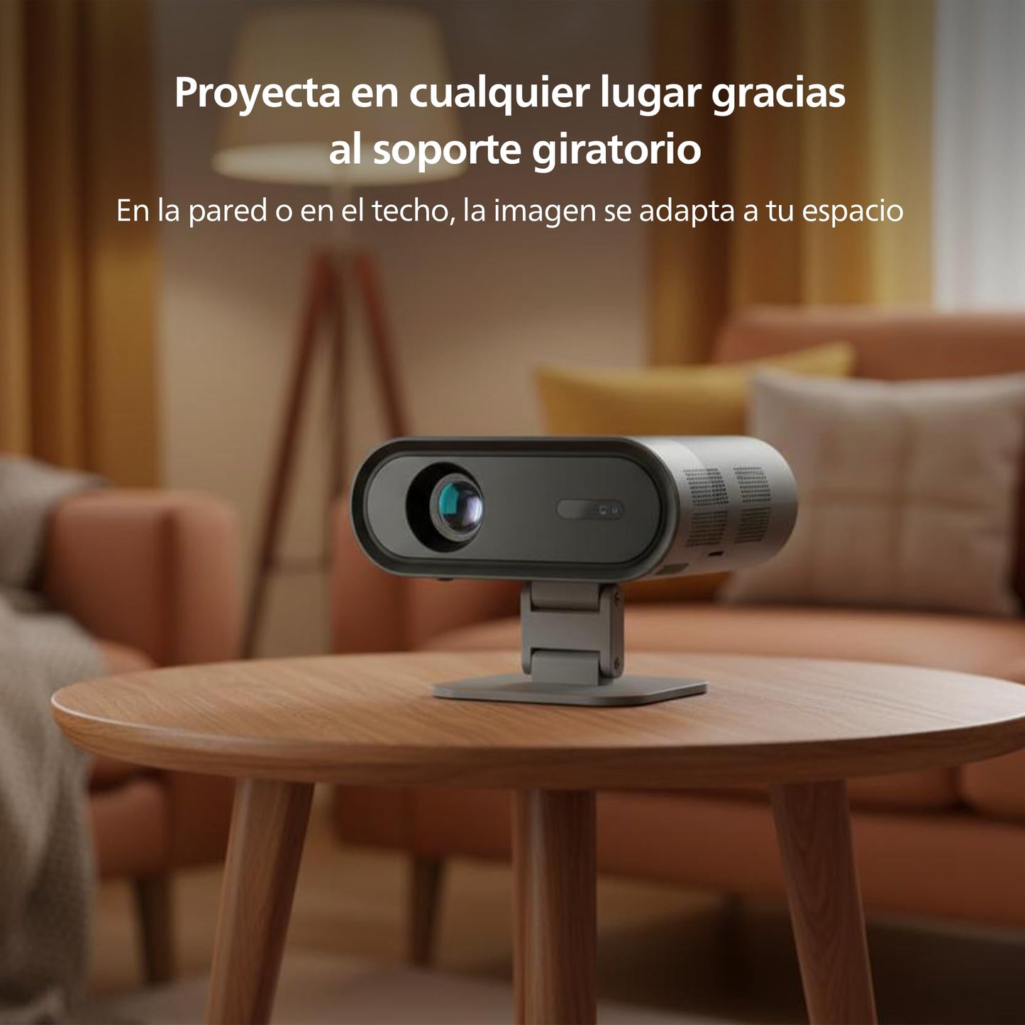 Philips, Neopix 160 Smart, Proyector de cine en casa, Full HD 1920 x 1080p, 250 lúmenes, Google TV, fuente de luz LED, soporte giratorio, Wi-FI 6, sonido estéreo de 2 x 5 vatios, negro.