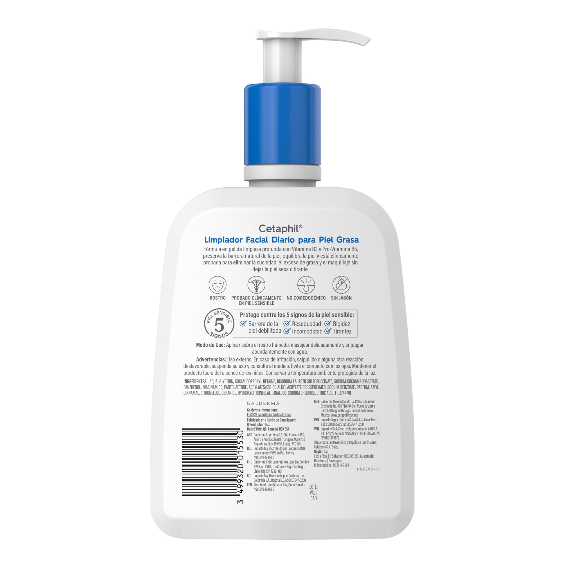 CETAPHIL Limpiador Facial Diario 473ml | Elimina grasa sin resecar