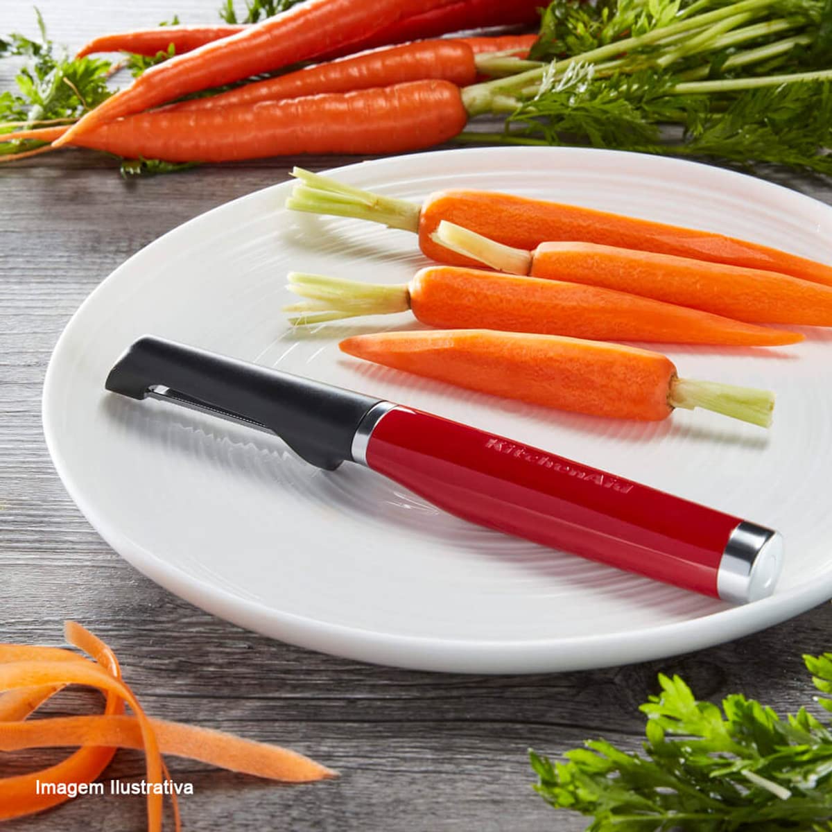 KitchenAid Gourmet Euro Peeler, 8.7 pulgadas, rojo