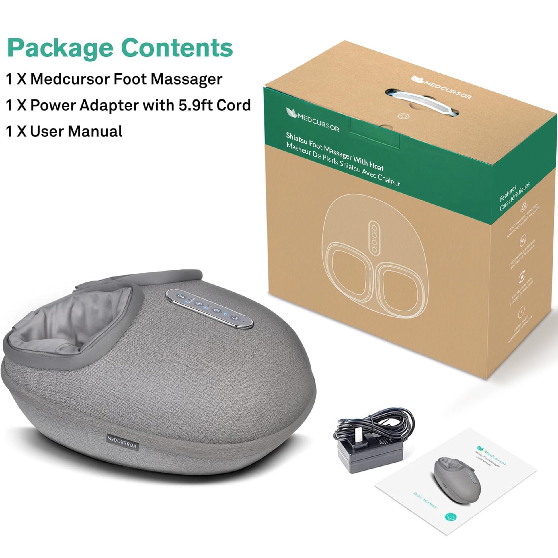 Máquina Masajeadora de Pies con Calor, Masaje Profundo, Alivio para Músculos Cansados y Plantares, Ajustes de Varios Niveles e Intensidad Ajustable para Uso Doméstico u Oficina