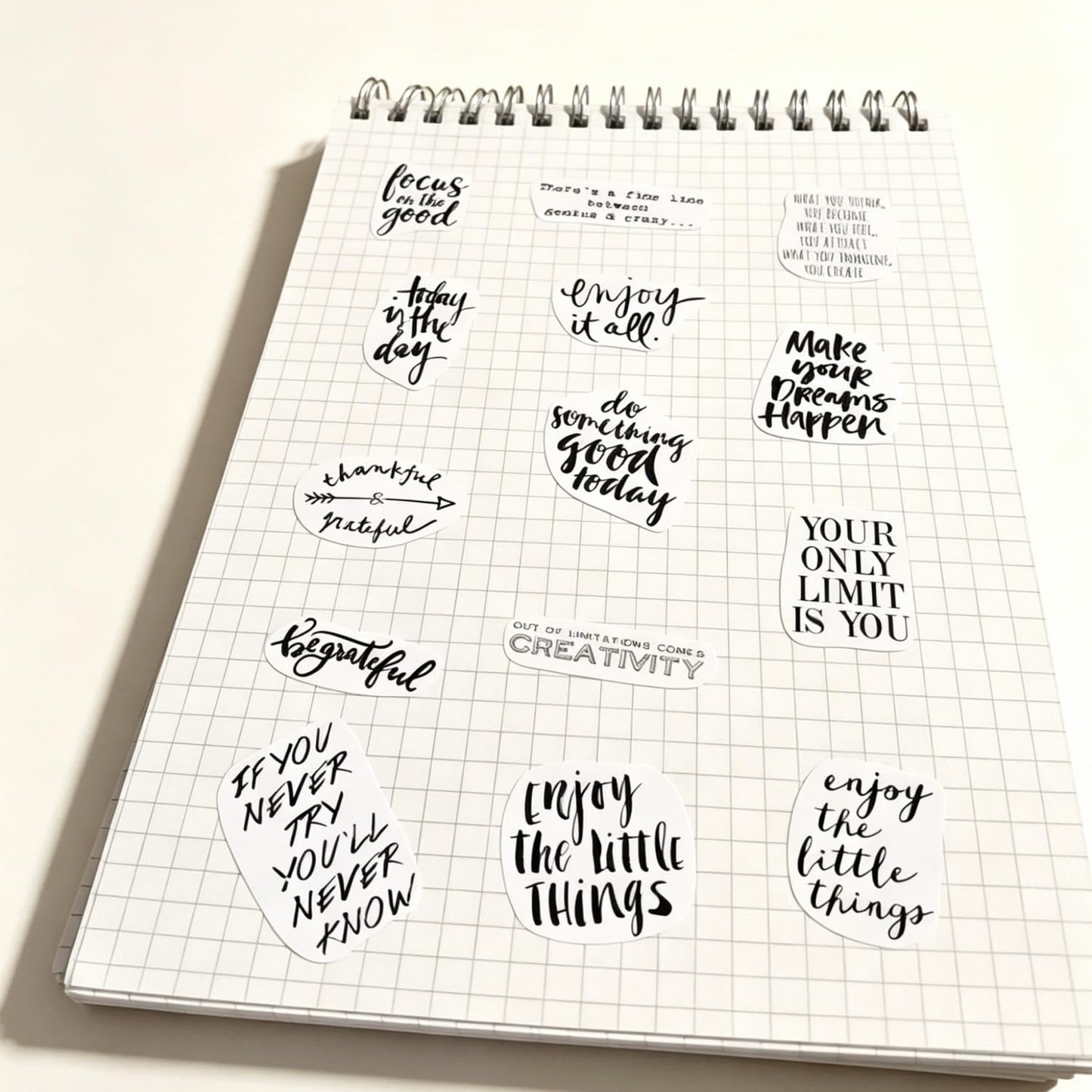 Seasonstorm PK281 - Palabras de felicitación precortadas impermeables para decoración de autocollant de papelería, álbumes de recortes, planificador, pegatinas de papel de juguete para viajes