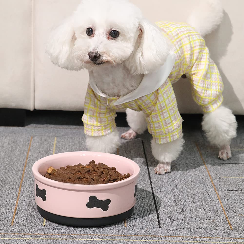 Cuencos De Cerámica SWEEJAR Turquesa con Patrón De Hueso para Perros Grandes 70 Onzas Líquidas