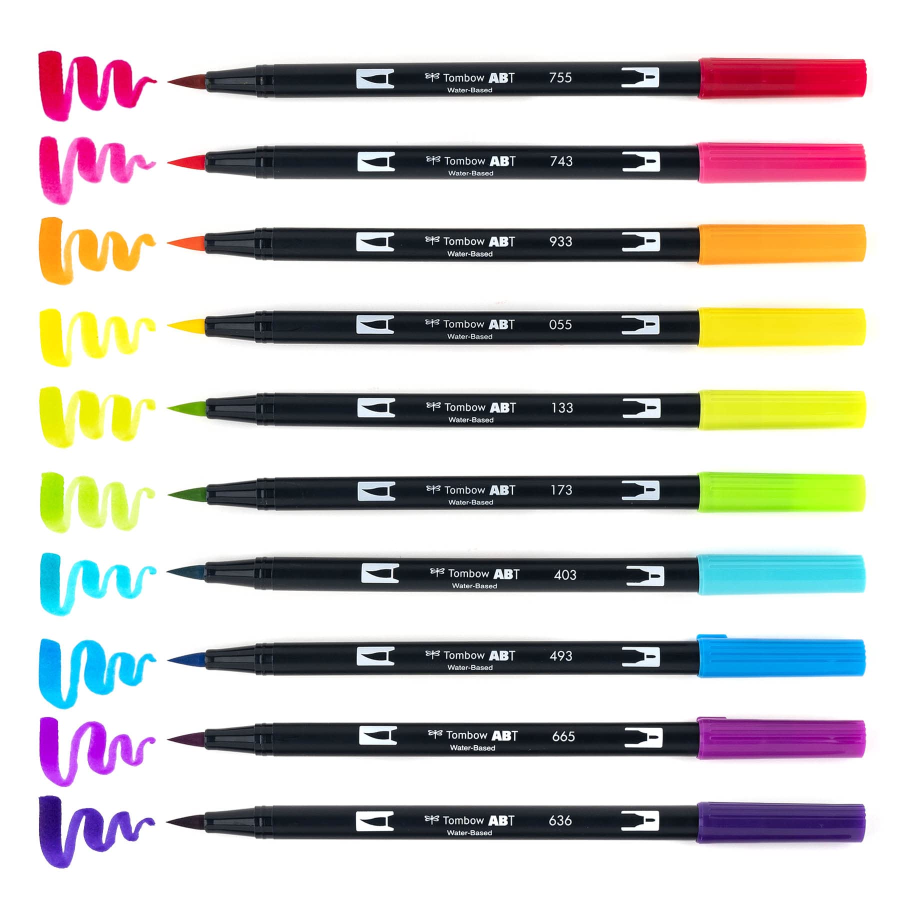Rotuladores Artísticos Tombow Brillantes Doble Pincel Paquete de 10