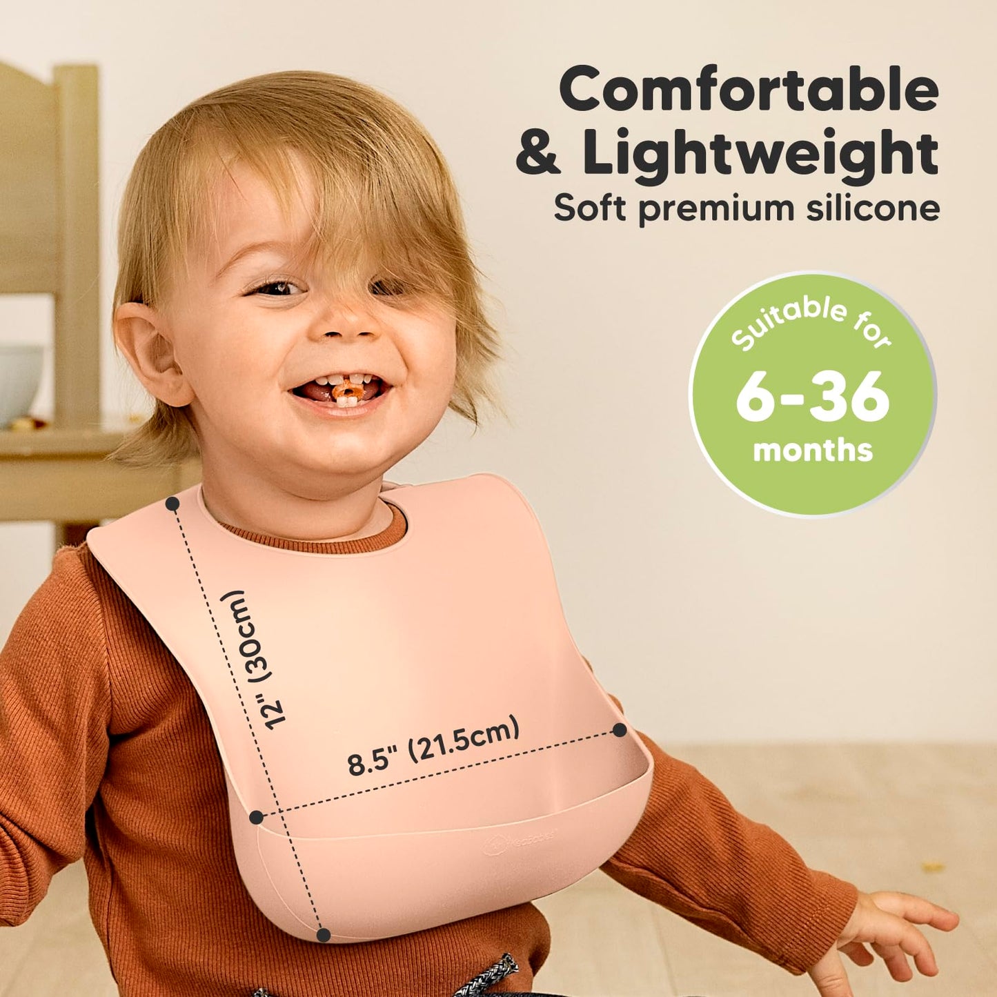 KeaBabies - Paquete de 2 baberos de silicona para bebés para comer, baberos de silicona pura de grado alimenticio, baberos para niños pequeños, baberos impermeables, baberos de alimentación, baberos de silicona para niños pequeños, niñas (anochecer)