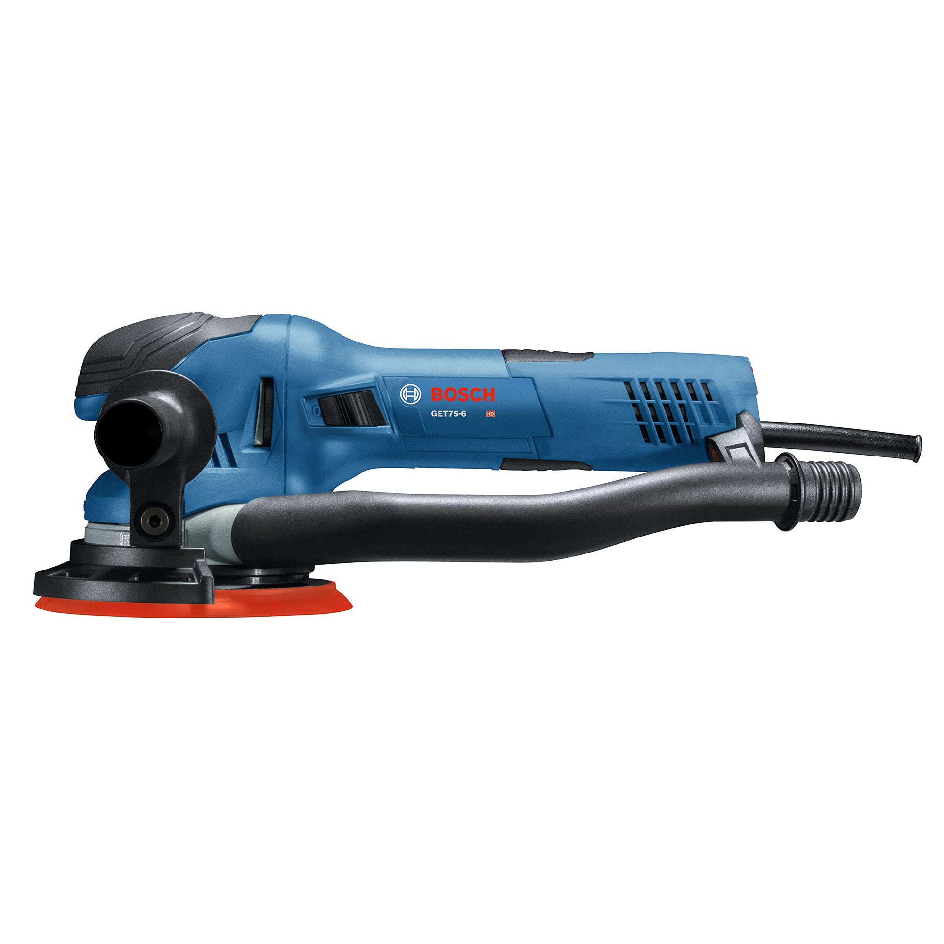 BOSCH GET75-6N Lijadora orbital eléctrica, pulidora, 7.5 amperios, con cable, tamaño de disco de 6 pulgadas, modo dual: órbita aleatoria y turbo