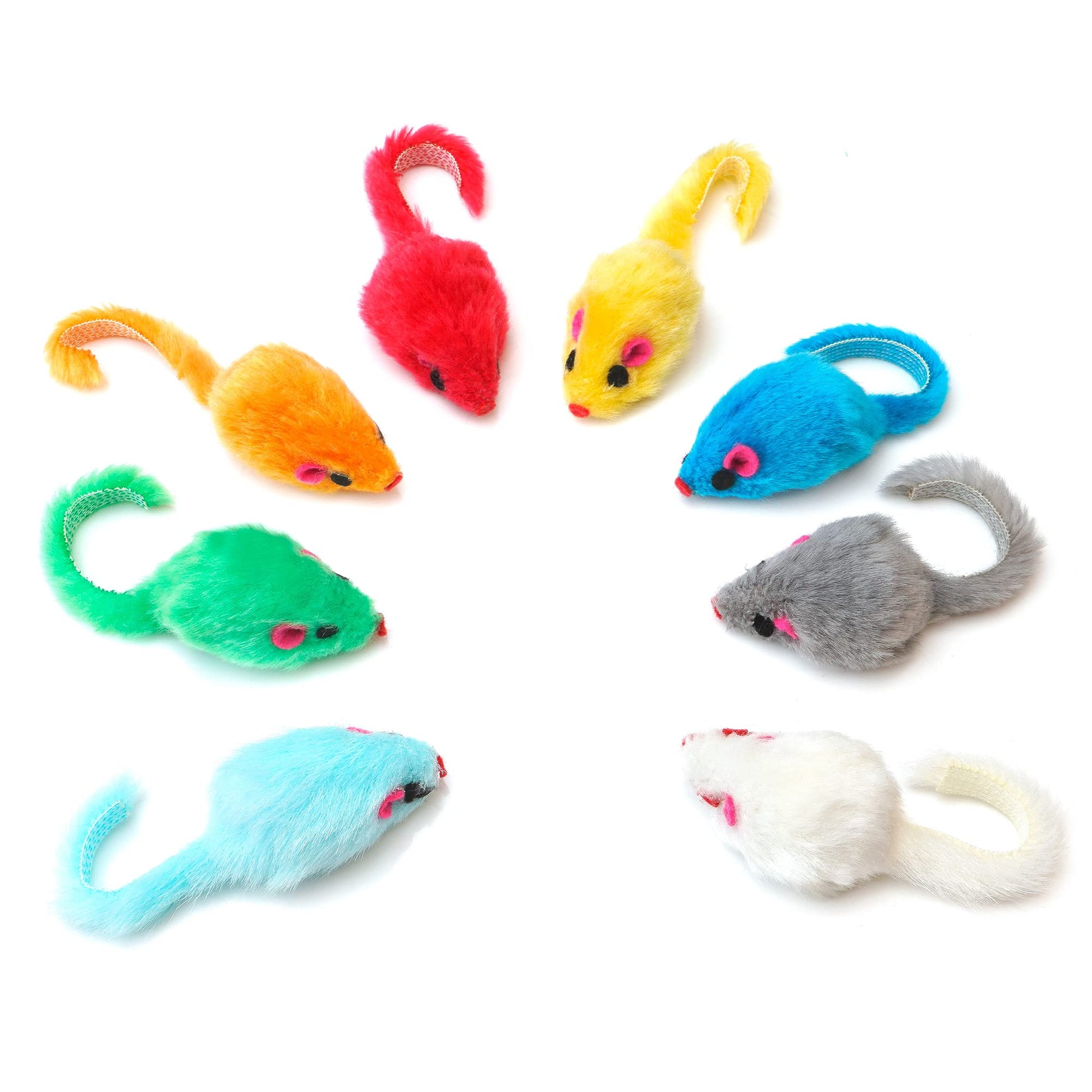 Chiwava 36 Piezas 10cm Juguetes para Gatos Peludo Ratones sonajero pequeño Ratón Gato Gatito Interactivo Colores Variados