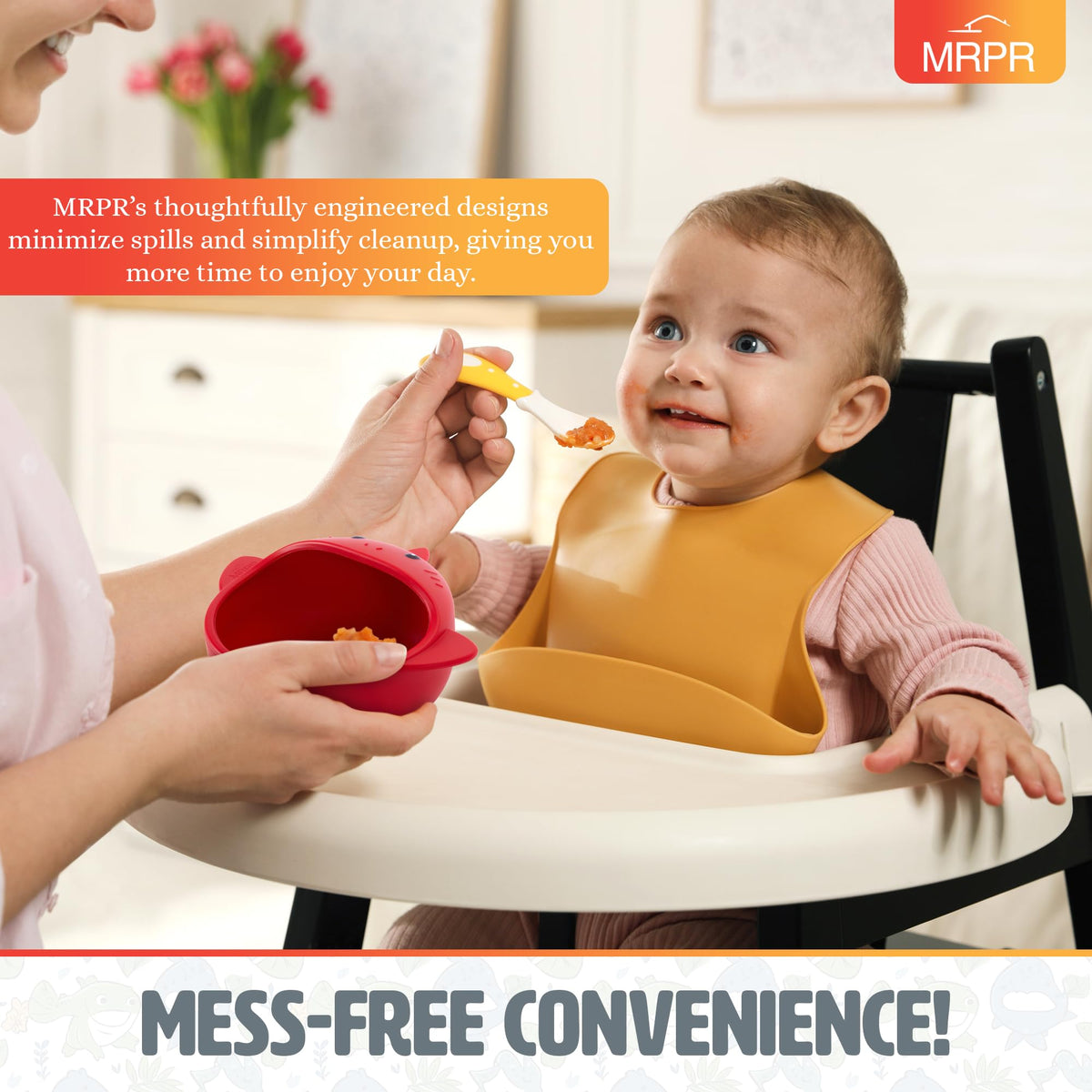 MRPR Chompers - Tazón de silicona para tiburones – Tazón de succión para bebés y niños pequeños – Sin BPA, apto para microondas y lavaplatos, hora de comer sin desorden – Tazón divertido y duradero