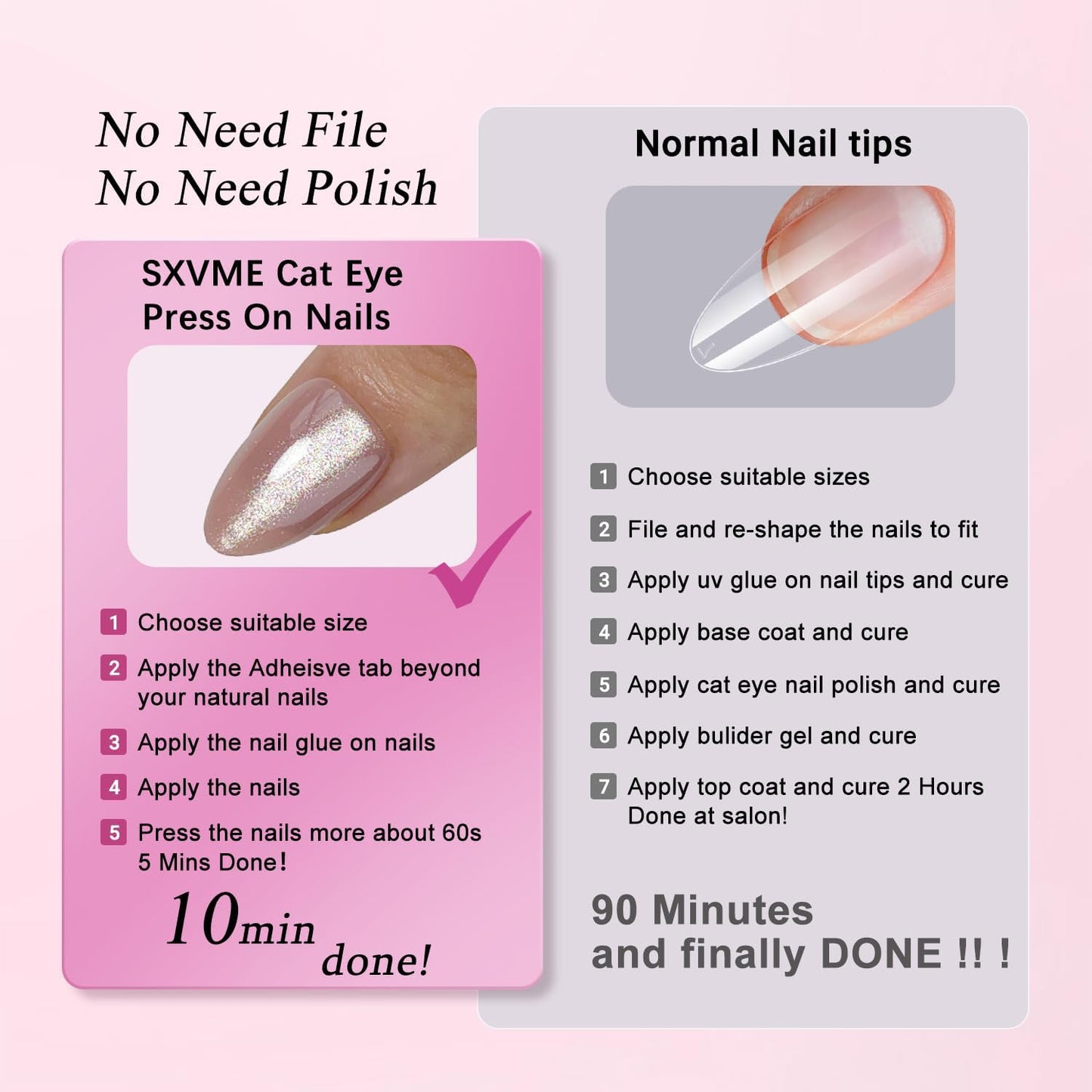 Sxvme Uñas Postizas De Acrílico Reutilizables Con Forma De Almendra, Uñas Postizas De Acrílico Reutilizables Con Forma De Donut Glaseado Brillante, Uñas Postizas De 1 Rosa Nude Almendra 0,03 Onzas Lí