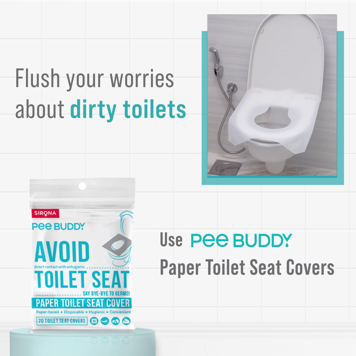 Fundas Desechables PeeBuddy Papel Higiénico Naturales para Mujer