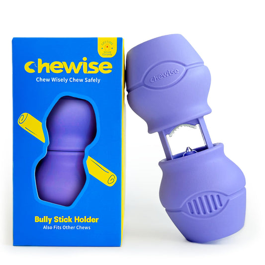 Chewise Soporte para Palitos Naturales de Toro para Perros, Uso rudo, diseño para prevenir el atragantamiento, Juguete para Mascotas Libre de BPA, Compatible con Varios tamaños y Razas