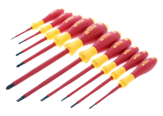 Juego de Desarmadores Wiha 32093 Rojos Aislados a 1,000V Planos y Cruz