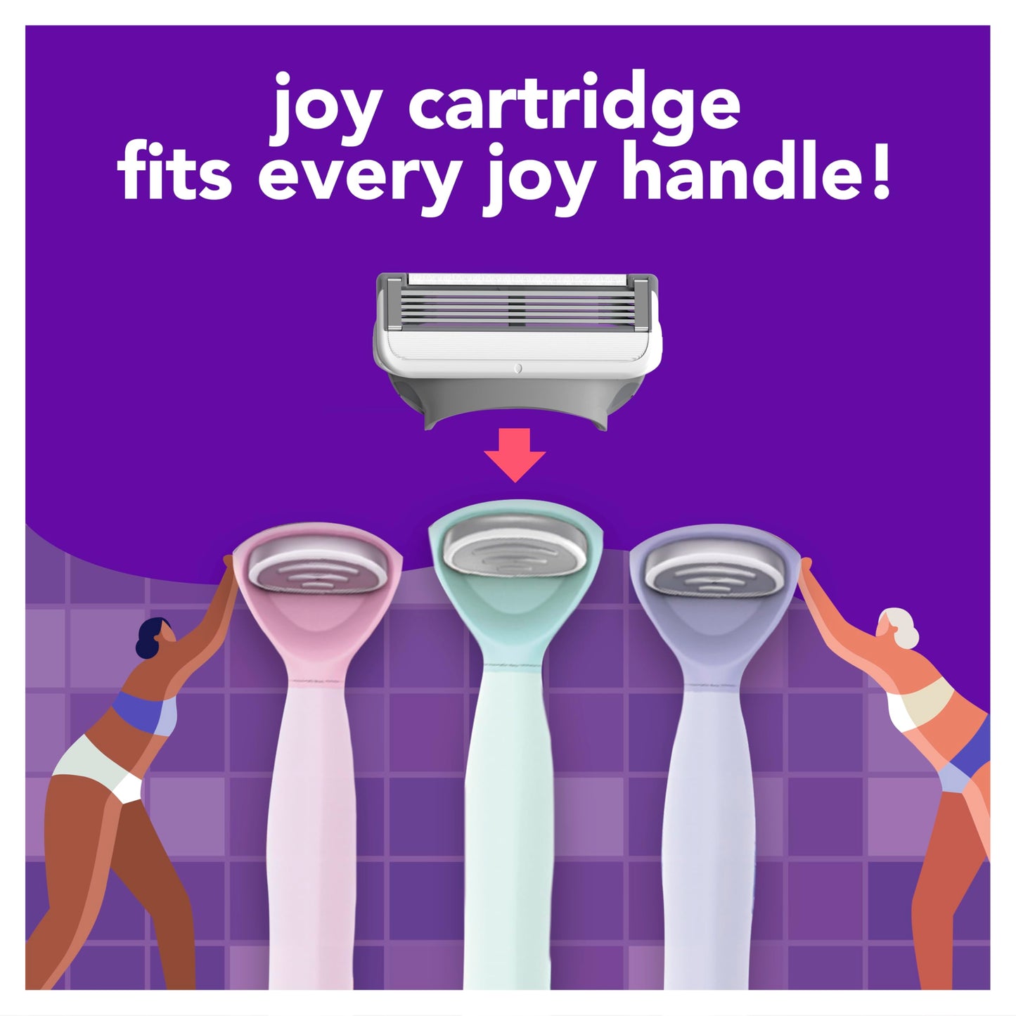 Joy Five Bladed - Recambios de cuchillas de afeitar para mujer, 4 unidades