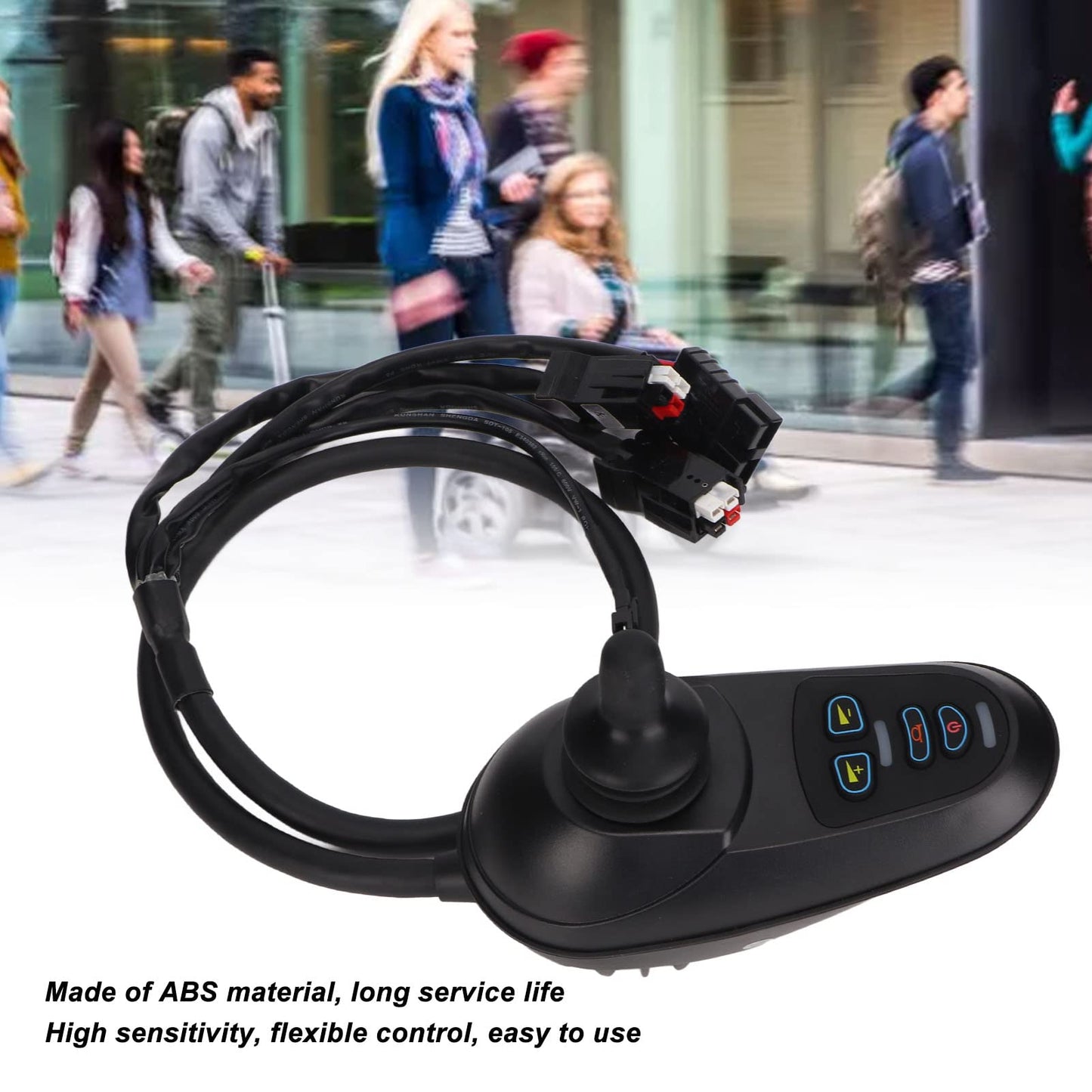 Jiawu Controlador de Joystick para Silla de Ruedas Eléctrica, IPX5 Controlador de Silla de Ruedas Eléctrica con Rotación de 360° a Prueba de Agua, Controlador de Joystick de 4 Teclas de