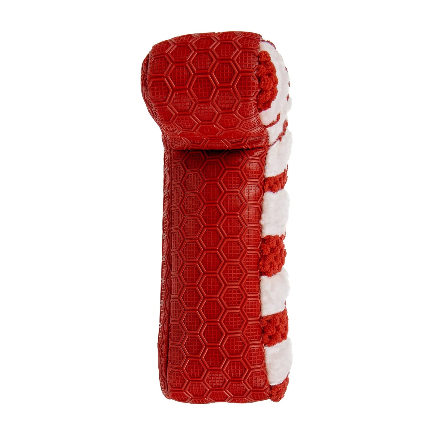goDog Holiday Collection TPE Peluche de bastón de Caramelo chirriante para Perro, tecnología de protección masticable, Rojo/Blanco, Talla única