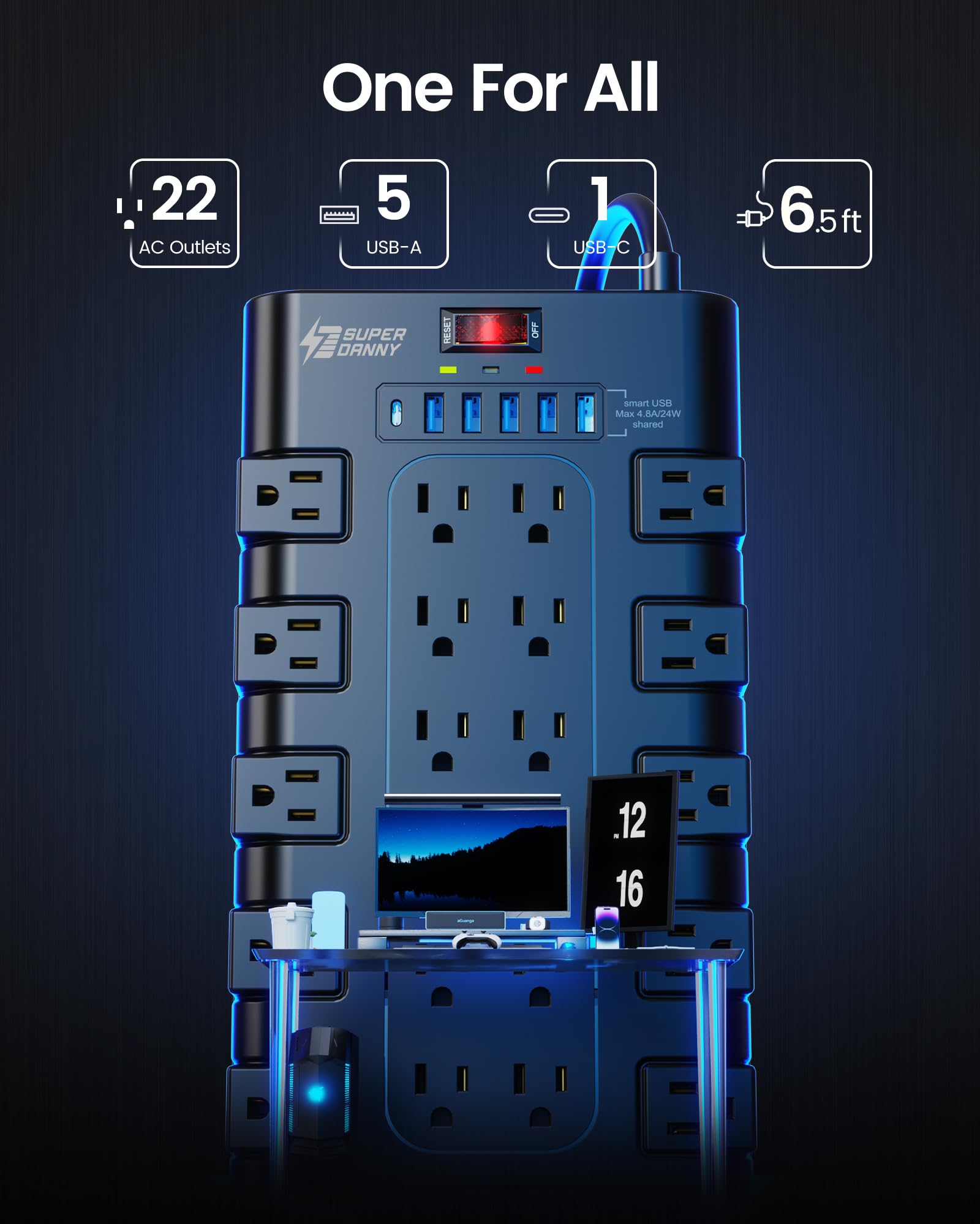SUPERDANNY SDBKps22AC6USB-us