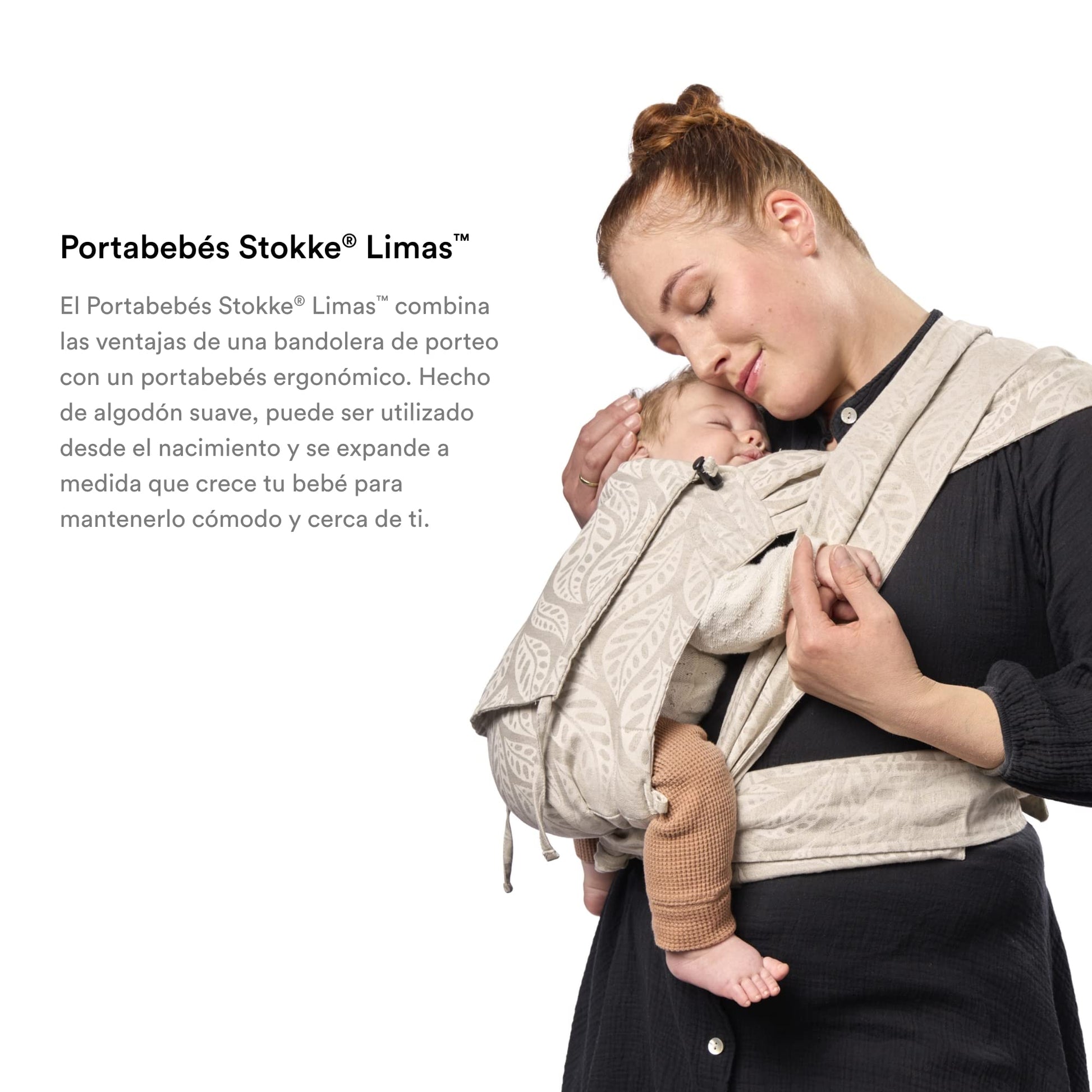 Portabebés Stokke Limas Marrón Espresso Ergonómico y Ajustable para Recién Nacidos