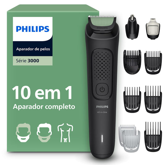 Recortador Todo En Uno Philips 3000 Series Negro Cuchillas Autoafilables Uso Seco y Húmedo Tecnología Beardsense