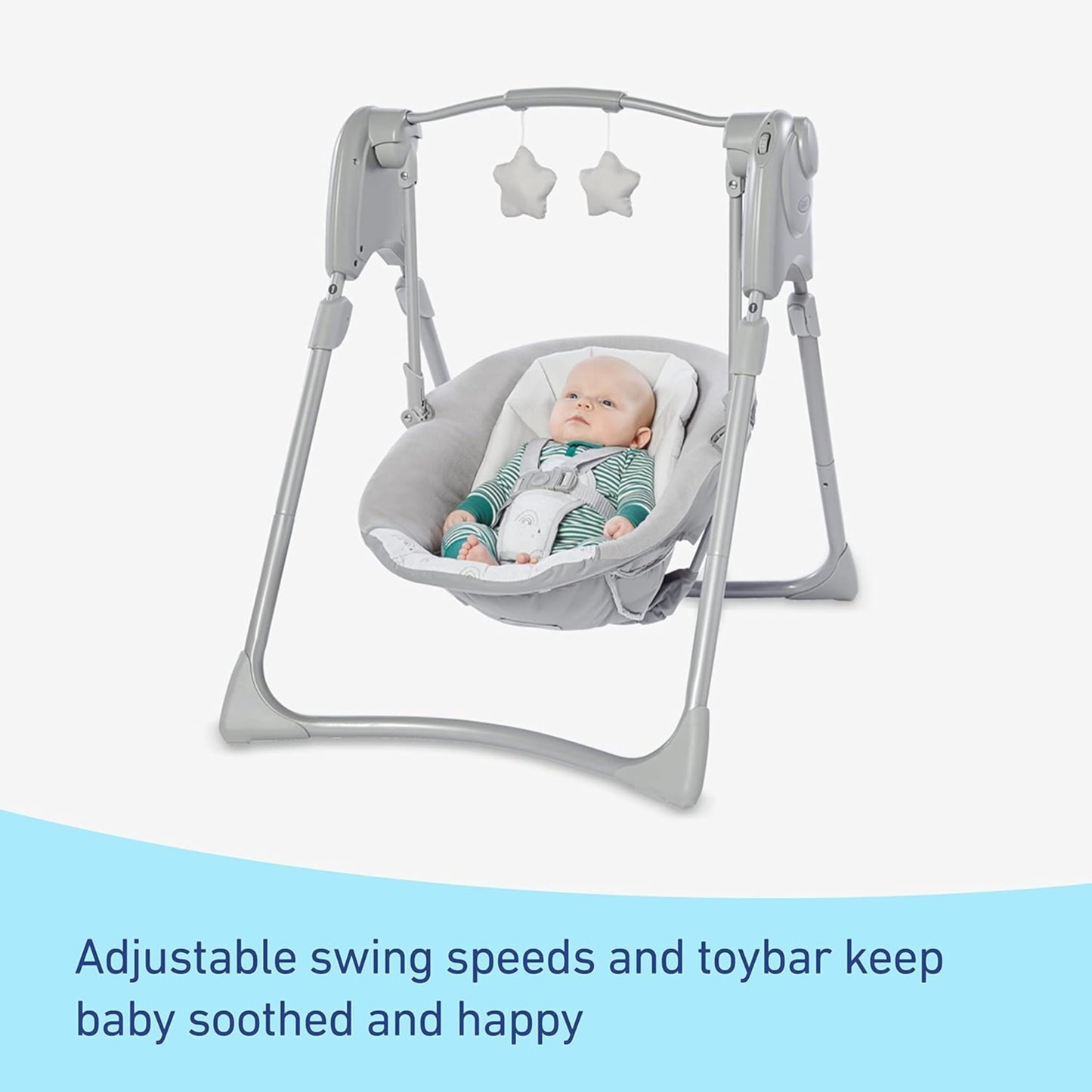 Graco® Slim Spaces™ Columpio Compacto para bebé, Reign