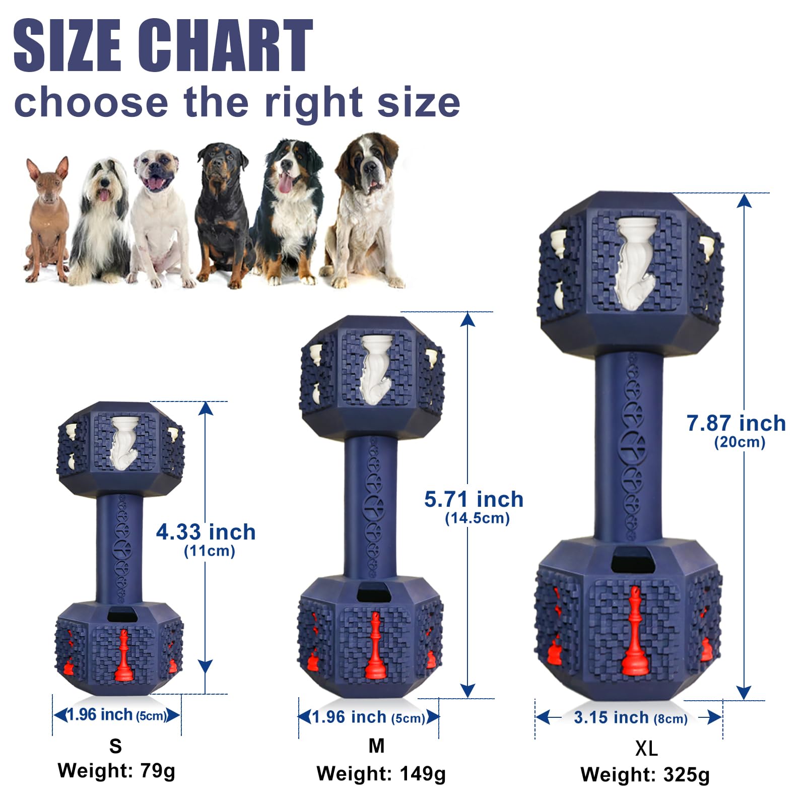 Hswaye Juguetes masticables para perros para masticadores agresivos, juguete dental no tóxico de grado alimenticio, juguetes resistentes y duraderos para perros medianos y grandes. Azul.