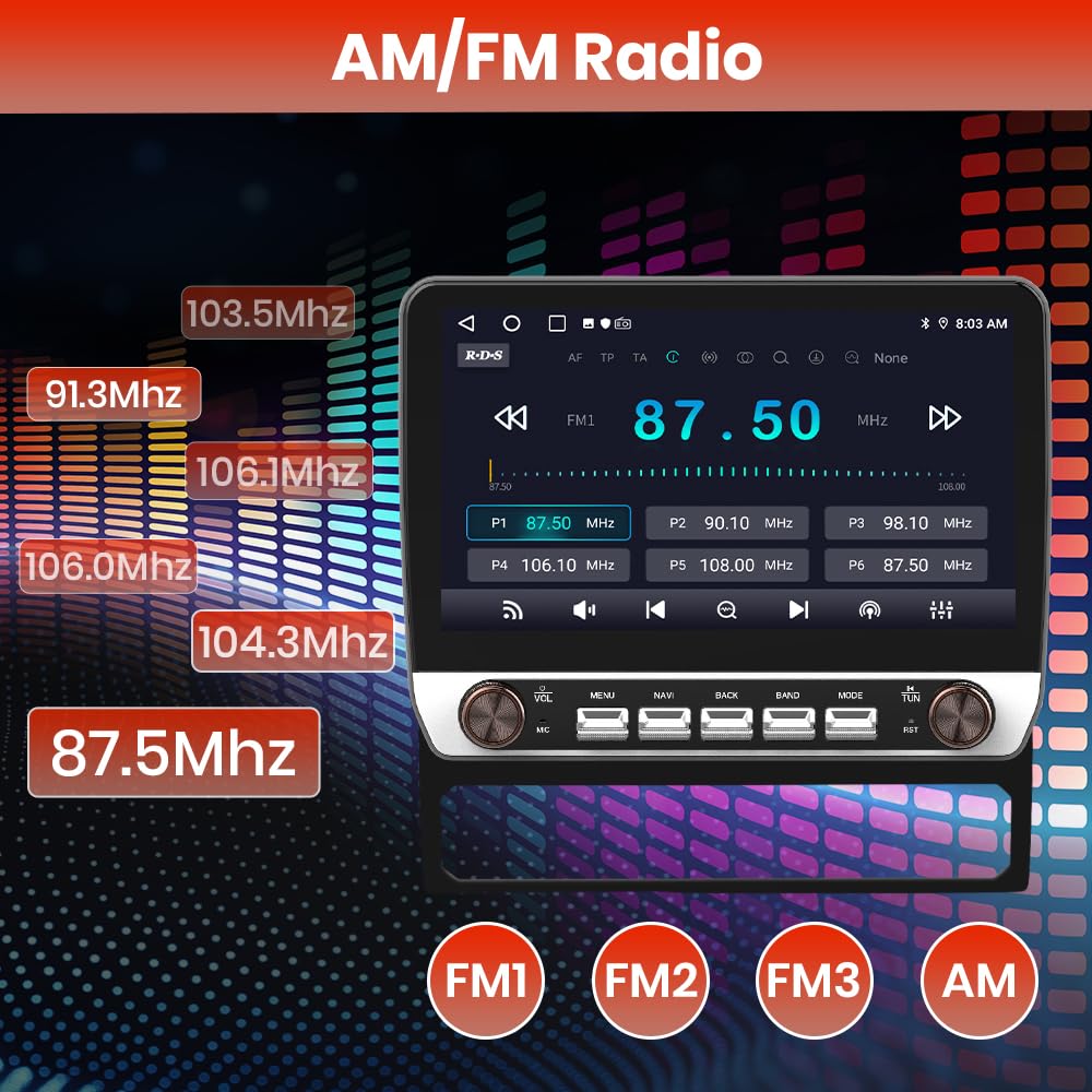 Estéreo de Coche Android para Tacoma 2005-2015, 5G WiFi Tacoma Radio de Coche CarPlay Android Auto Am FM