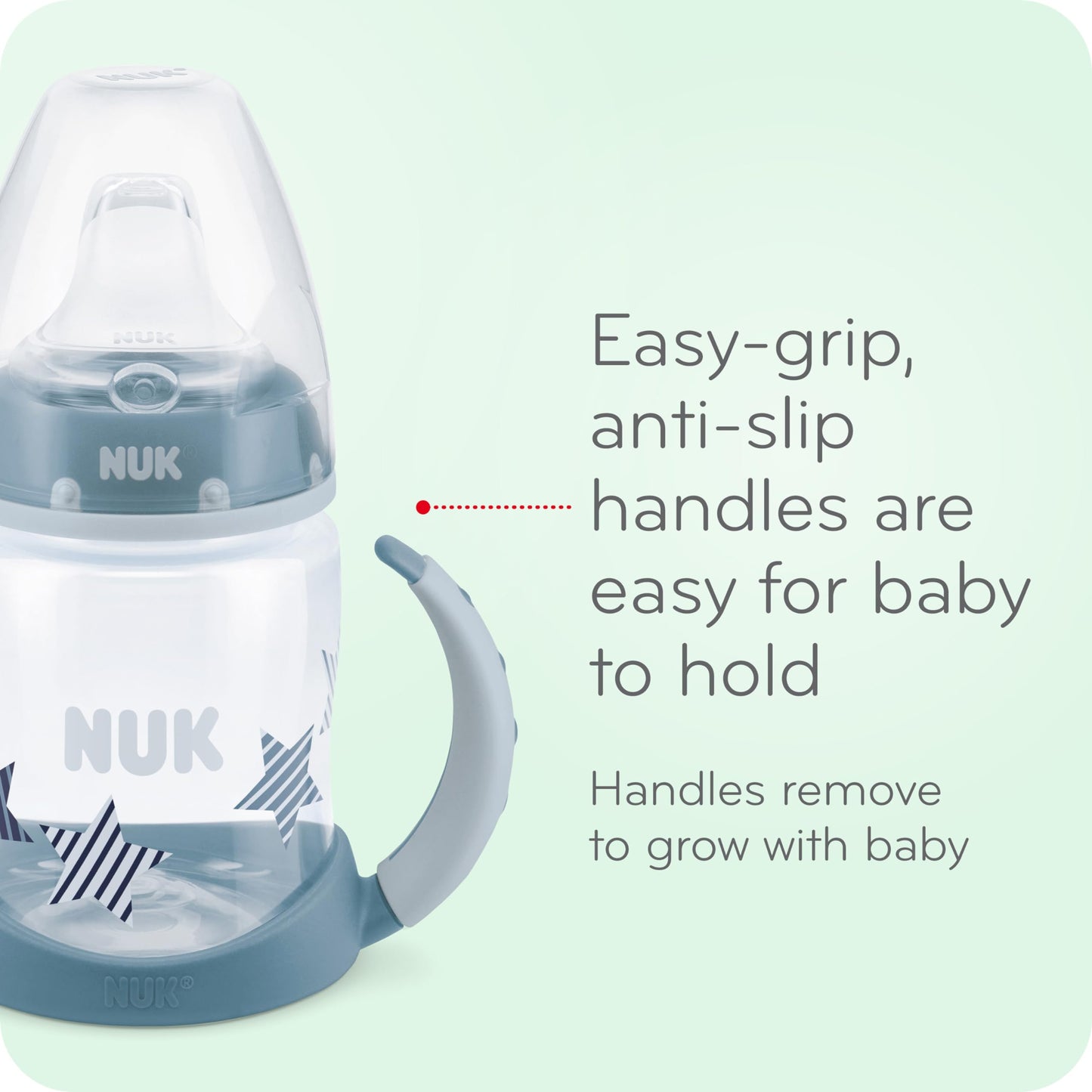 NUK - Taza grande para estudiantes de Mickey Mouse de 10 onzas, 2 unidades, sin BPA, a prueba de derrames