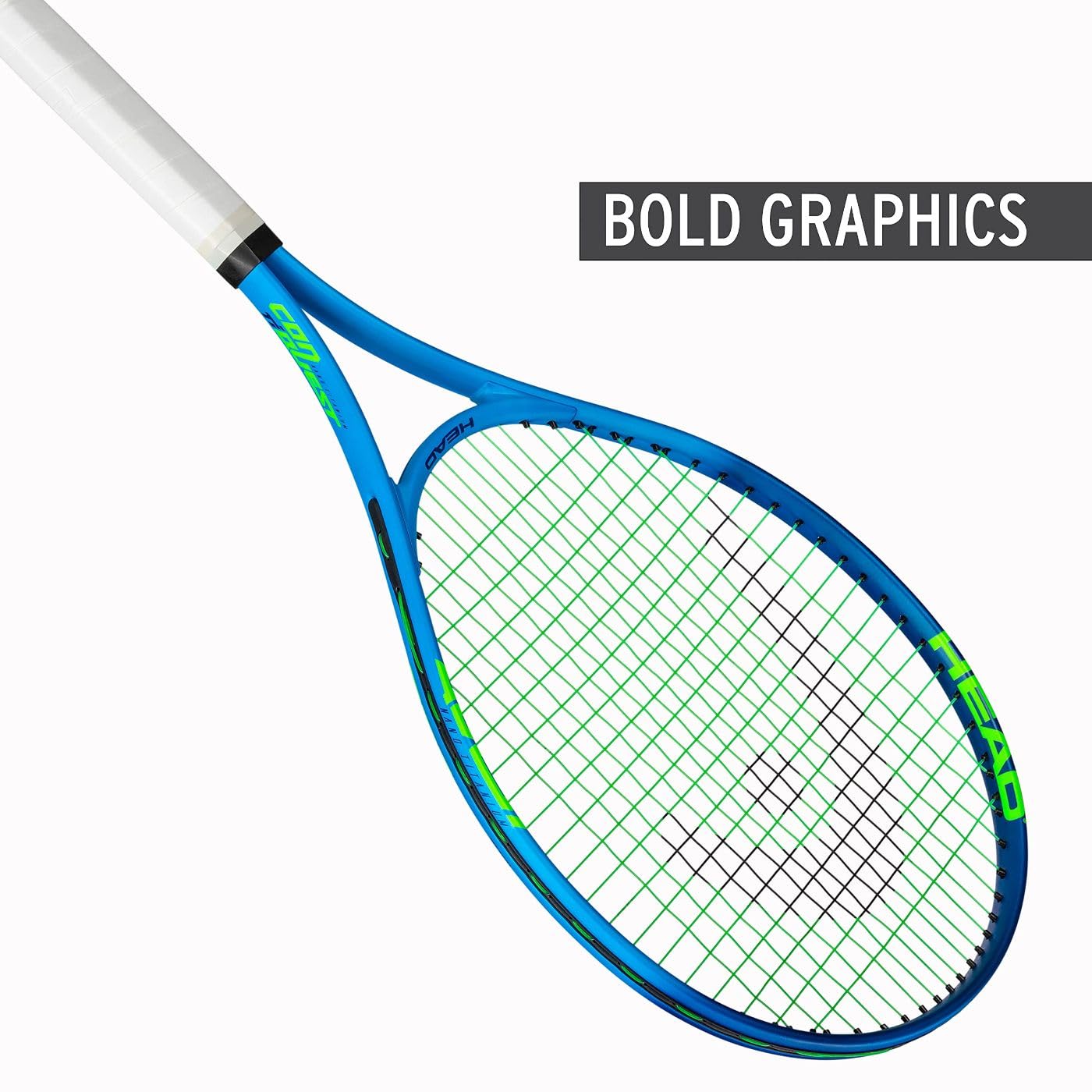 HEAD Ti. Conquest - Raqueta de Tenis - Raqueta de Equilibrio de luz de Cabeza preencordada de 27 Pulgadas, Agarre de 4 1/4 Pulgadas