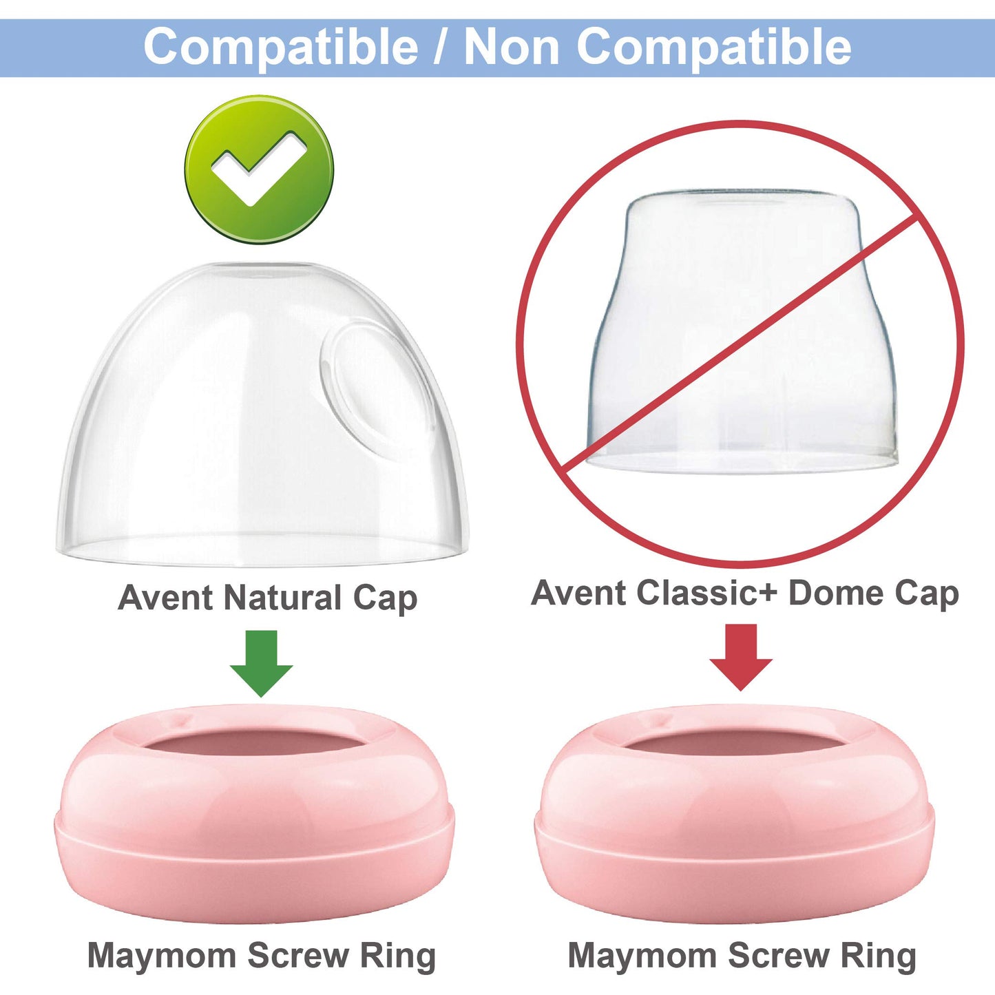Anillos de Repuesto Maymom Transparente Compatibles con Biberón Philips Avent