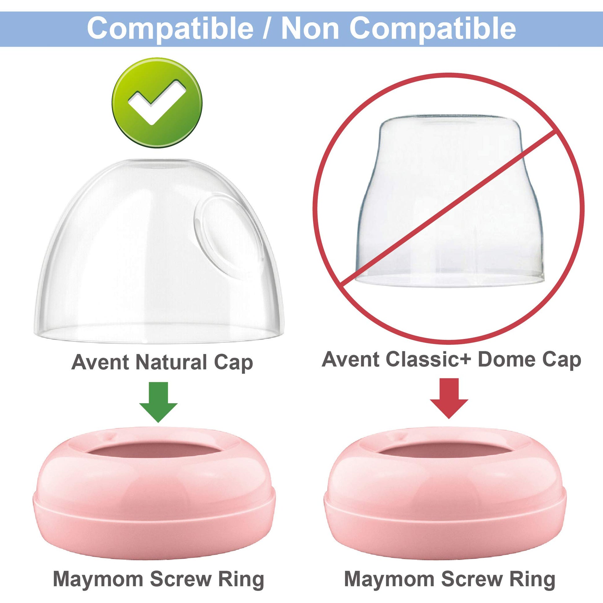 Anillos de Repuesto Maymom Transparente Compatibles con Biberón Philips Avent