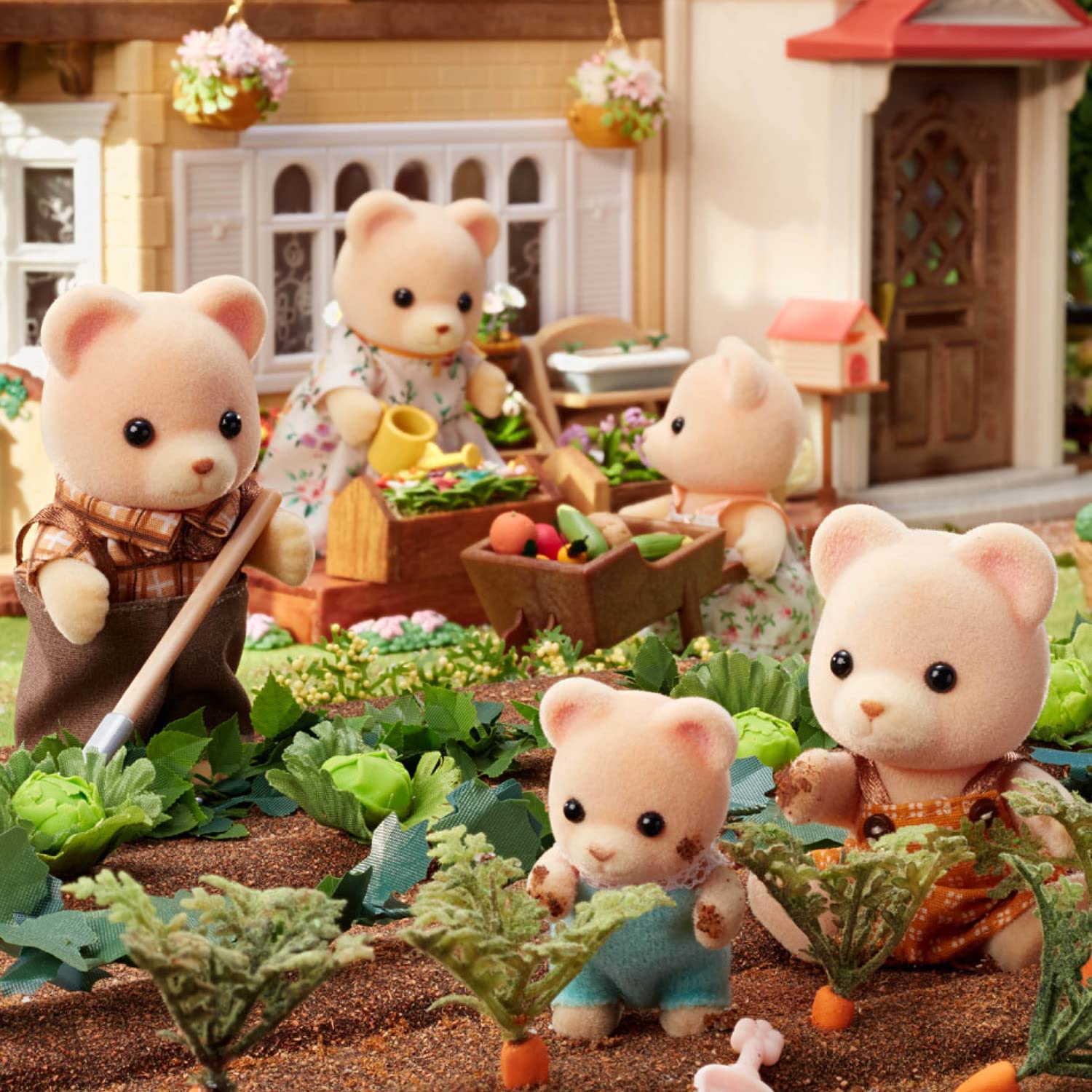Calico Critters Cuddle Bear Family, muñecas, Cifras de casa de muñecas, Juguetes coleccionables, 4 Unidades
