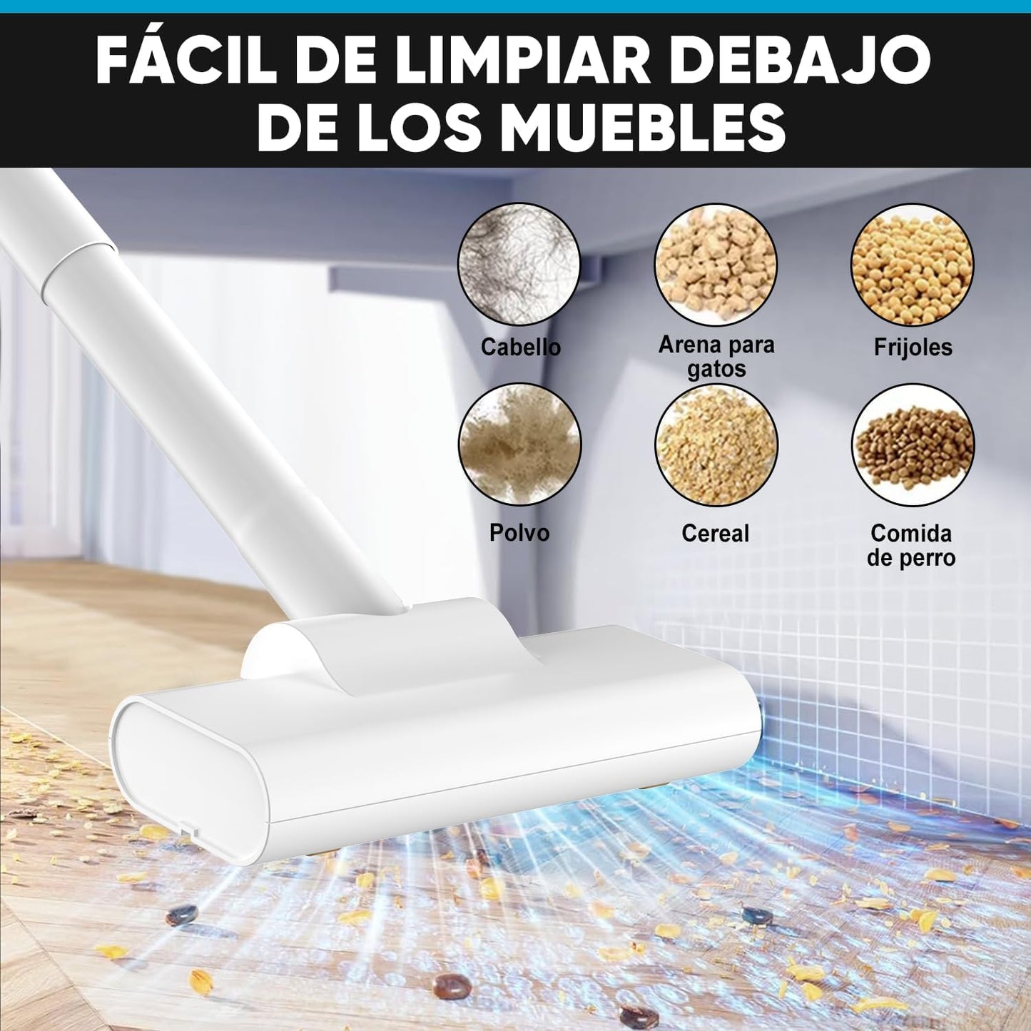 sdlogal LT-113CG Aspirador de Mano portátil inalámbrico para hogar automóvil Color Blanco