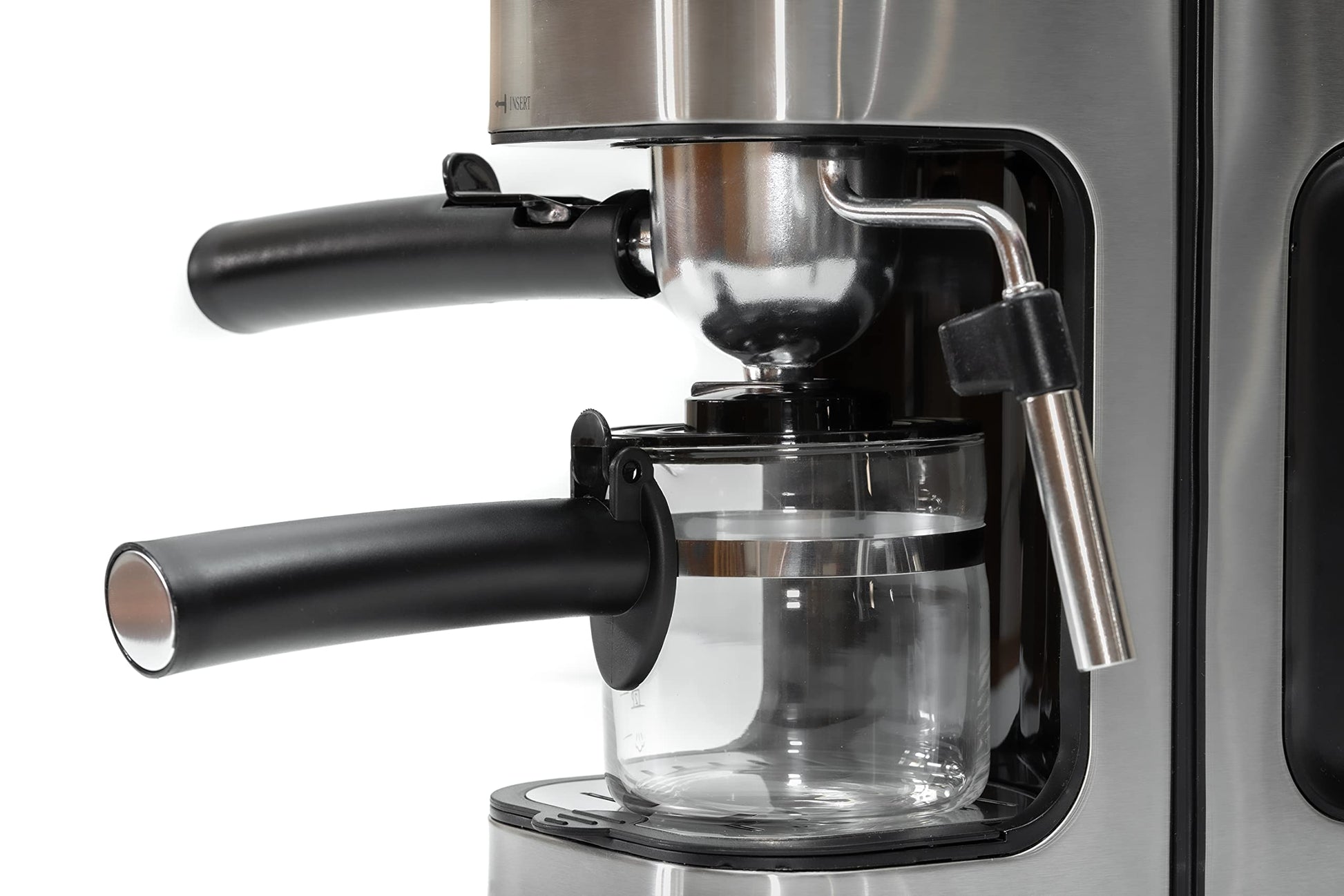 Cafetera Maquina De Espresso Daewoo, 0.24 Lts, bomba de presion 3.5 bar, espumado de leche, filtro de acero inoxidable, plata, modelo DES-485