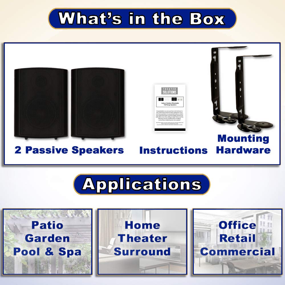 Theater Solutions TS425ODB Indoor/Outdoor Speaker (Black)