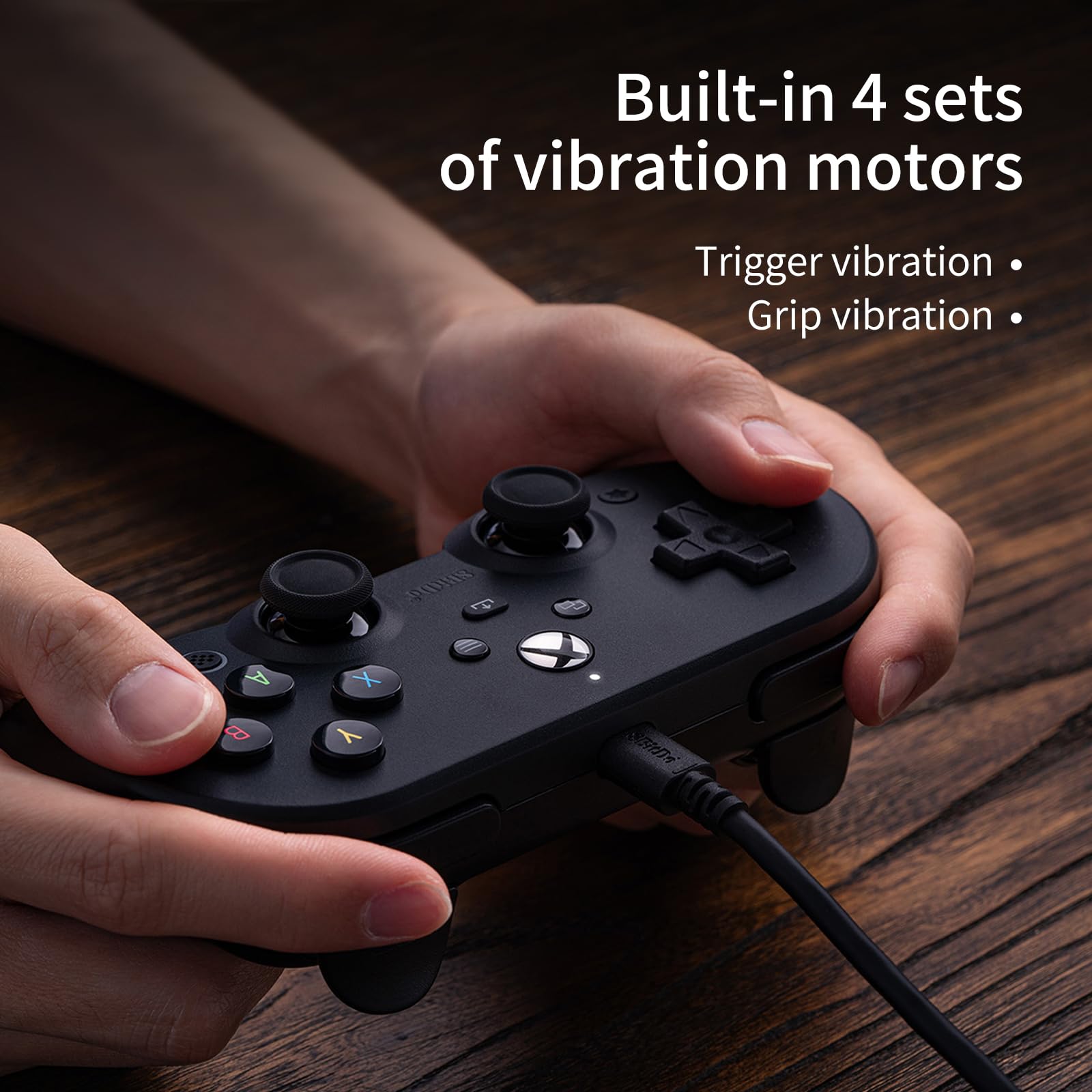 Control Alambrico 8bitdo Pro 2 para Xbox Series X|S, Xbox One, Windows 10/11, Mando con Joysticks de Efecto Hall, Conector de Audio de 3,5 mm - Con Licencia Oficial - Negro
