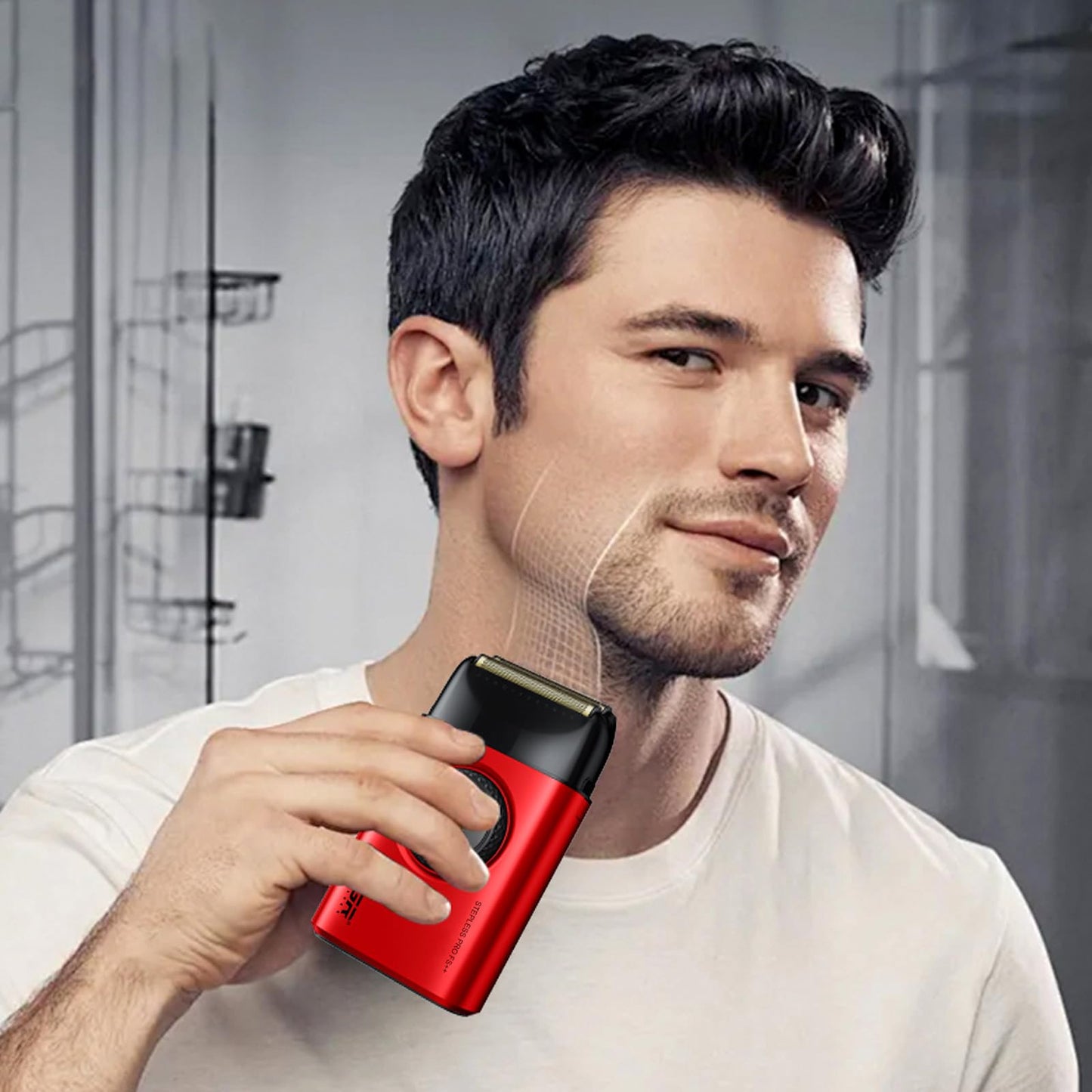 Afeitadora de láminas 377 para hombres, afeitadora eléctrica para afeitar la cara con láminas dobles, motor de 21 velocidades y 9000 RPM, afeitadoras para calvas con pantalla LED y láminas de