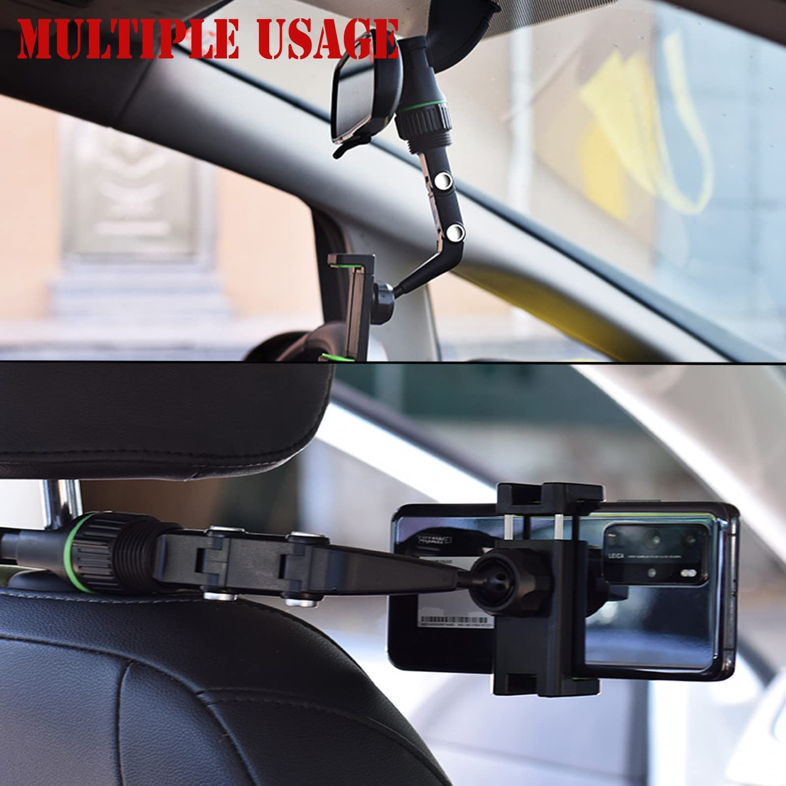 Soporte para Teléfono Celular para Coche Giratorio 360 Grados de 4 a 6.1 Pulgadas Clip de Montaje en Espejo Retrovisor