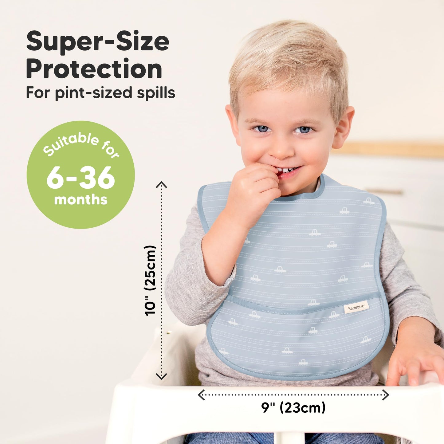 KeaBabies Paquete de 3 baberos impermeables para bebés para comer, baberos livianos para bebés con recogedor de alimentos, baberos para niños pequeños a prueba Buques Talla única