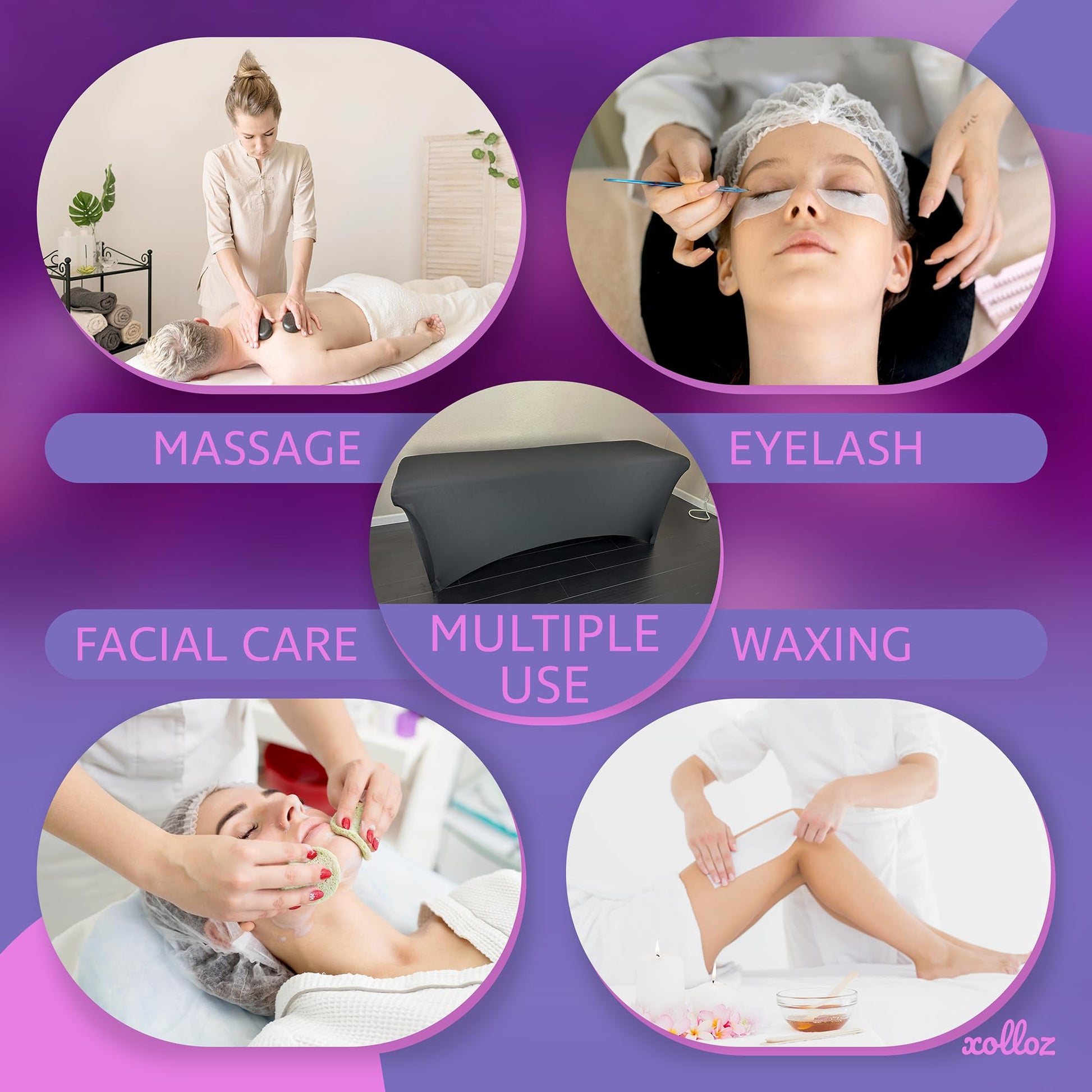 Funda de cama de spa para extensión de pestañas, funda de cama TopBuy, excelente para una mesa de pestañas o cama de masaje (negro)
