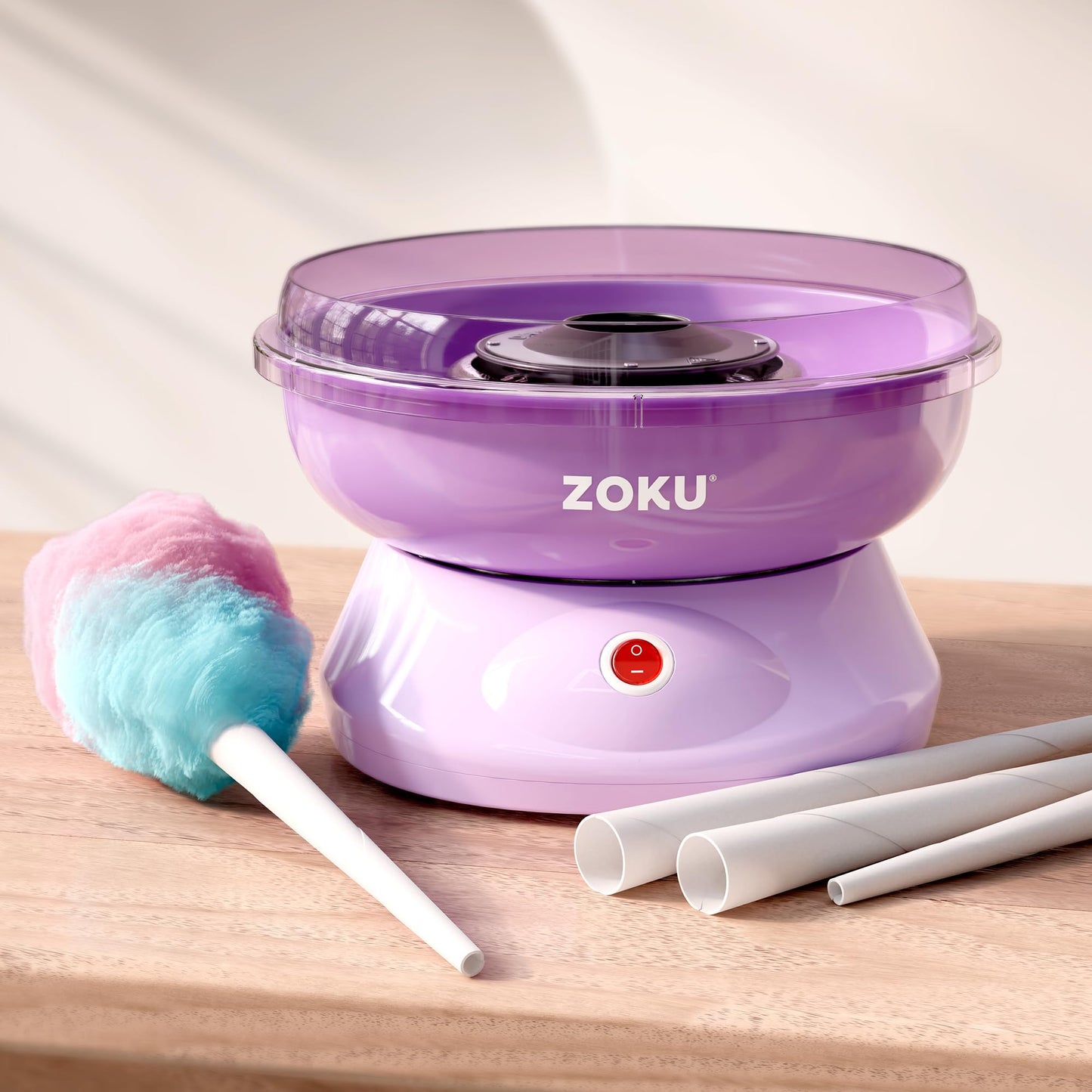 Máquina de Algodón de Azúcar ZOKU Blanca con Conos de Papel