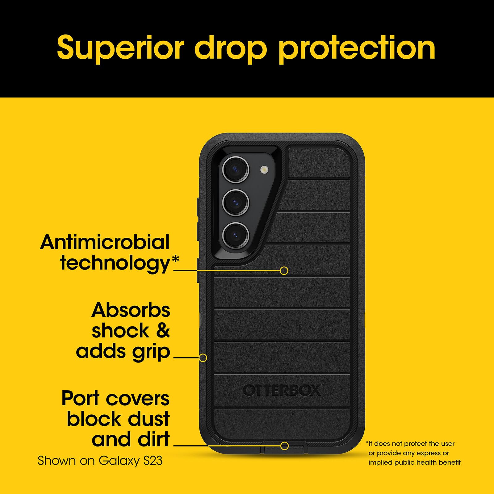 Funda Samsung Galaxy S24 Ultra Otterbox Negra Defender Series Pro Resistente y Duradera con Protección de Puerto y Soporte de Clip