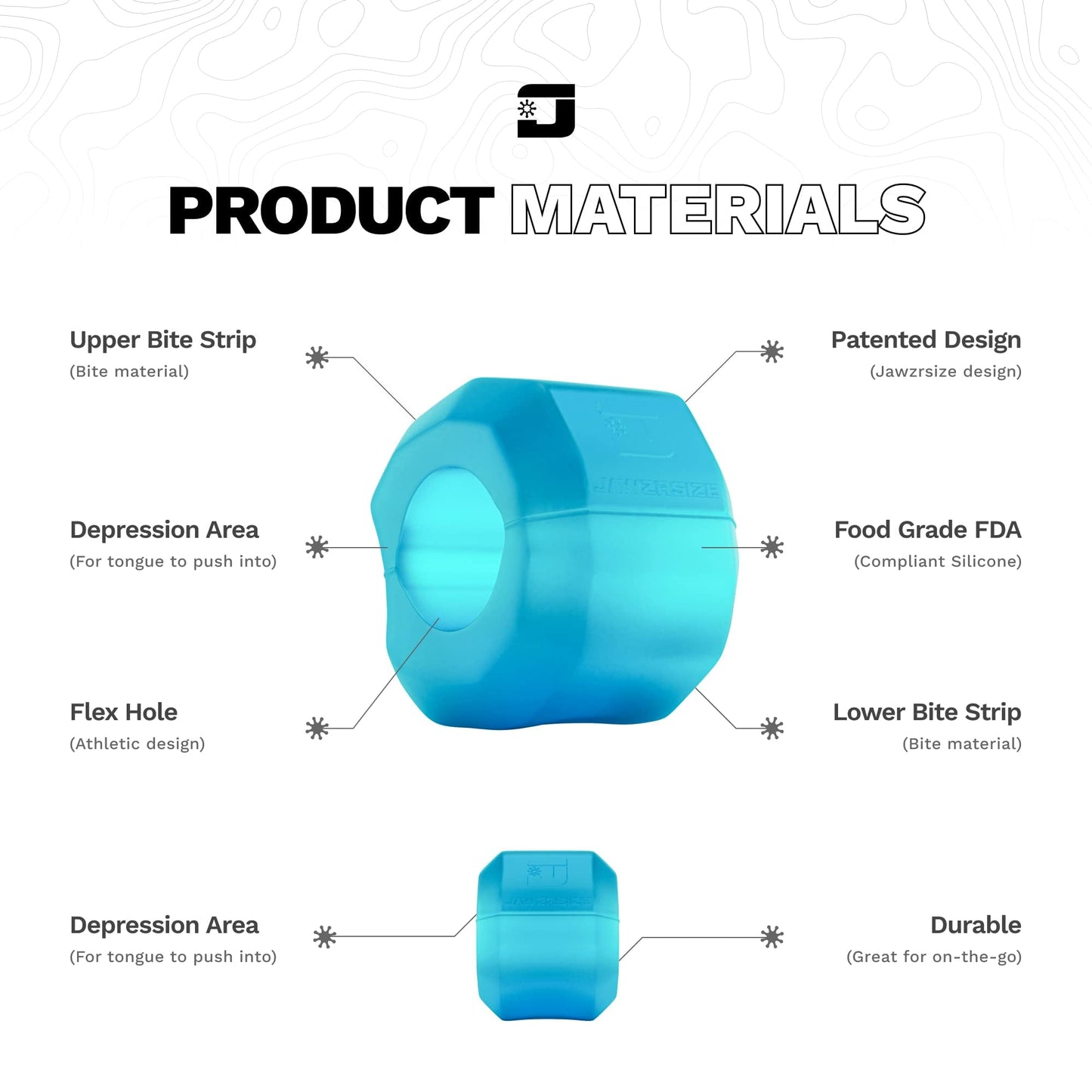 Jawzrsize Pop 'N Go - Ejercitador de mandíbula, cara y cuello - Define tu mandíbula, adelgaza y tonifica tu cara, aspecto más joven y saludable, ayuda a reducir el estrés y los antojos - Ejercitador facial (Beginner Blue)