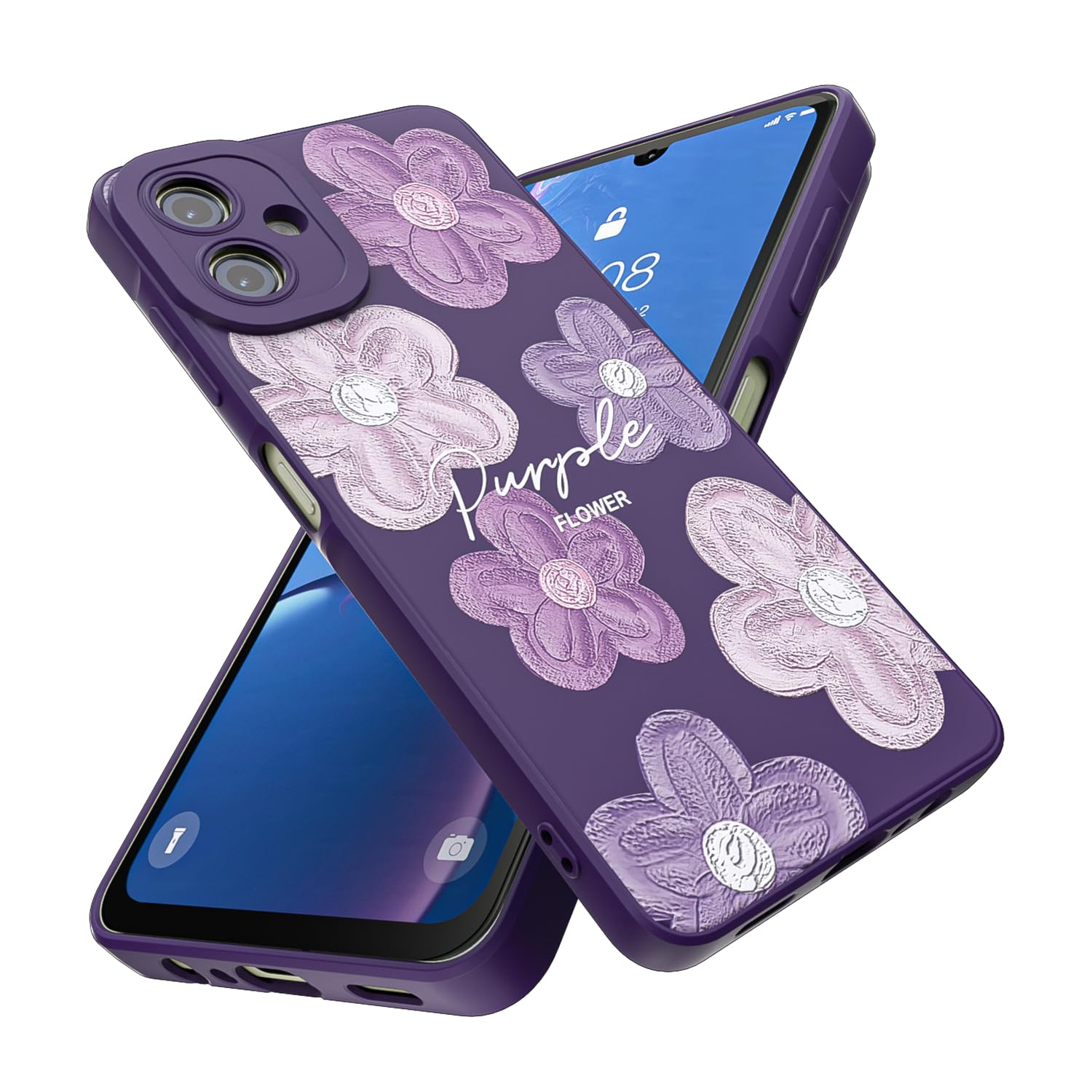 Threehao Funda para Samsung Galaxy A06, Ultra Delgado Flexible Suave TPU Silicona Carcasa con Moda Aesthetic Dibujos Flores, Antigolpes Anti-arañazos Protectora Case para Samsung A06