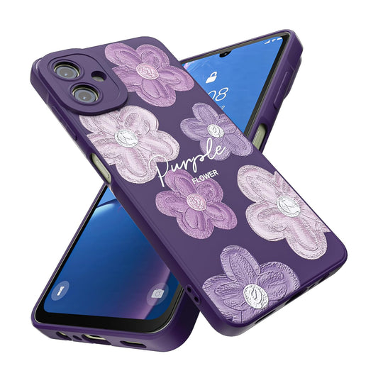 Threehao Funda para Samsung Galaxy A06, Ultra Delgado Flexible Suave TPU Silicona Carcasa con Moda Aesthetic Dibujos Flores, Antigolpes Anti-arañazos Protectora Case para Samsung A06