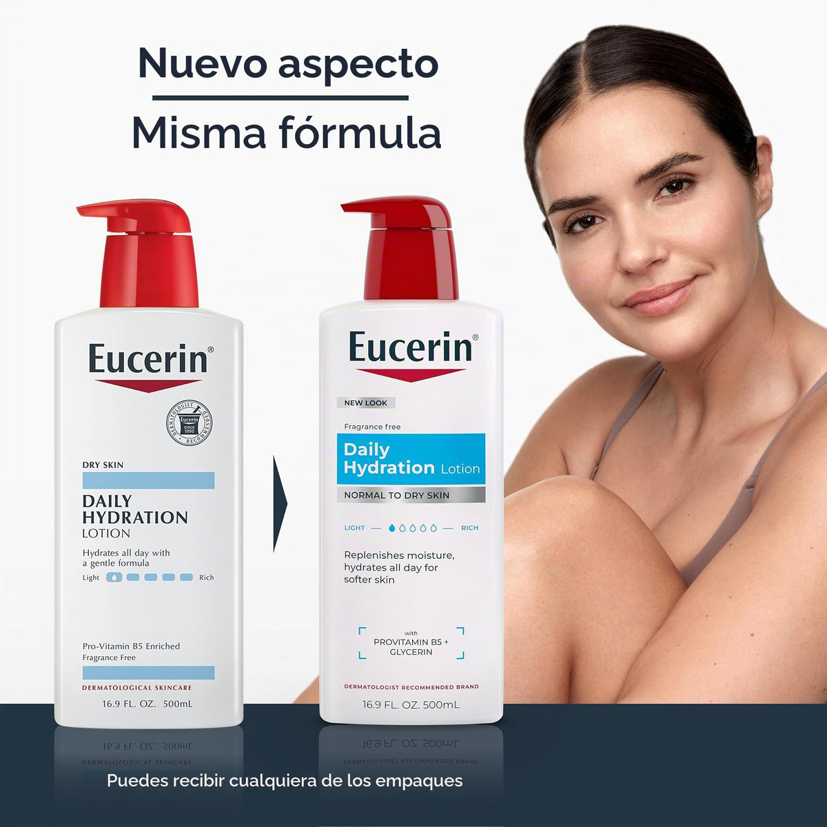 Eucerin Daily Hydration Moisturizing Lotion, Fragrance Free, 16.9 Oz, Pack of 3