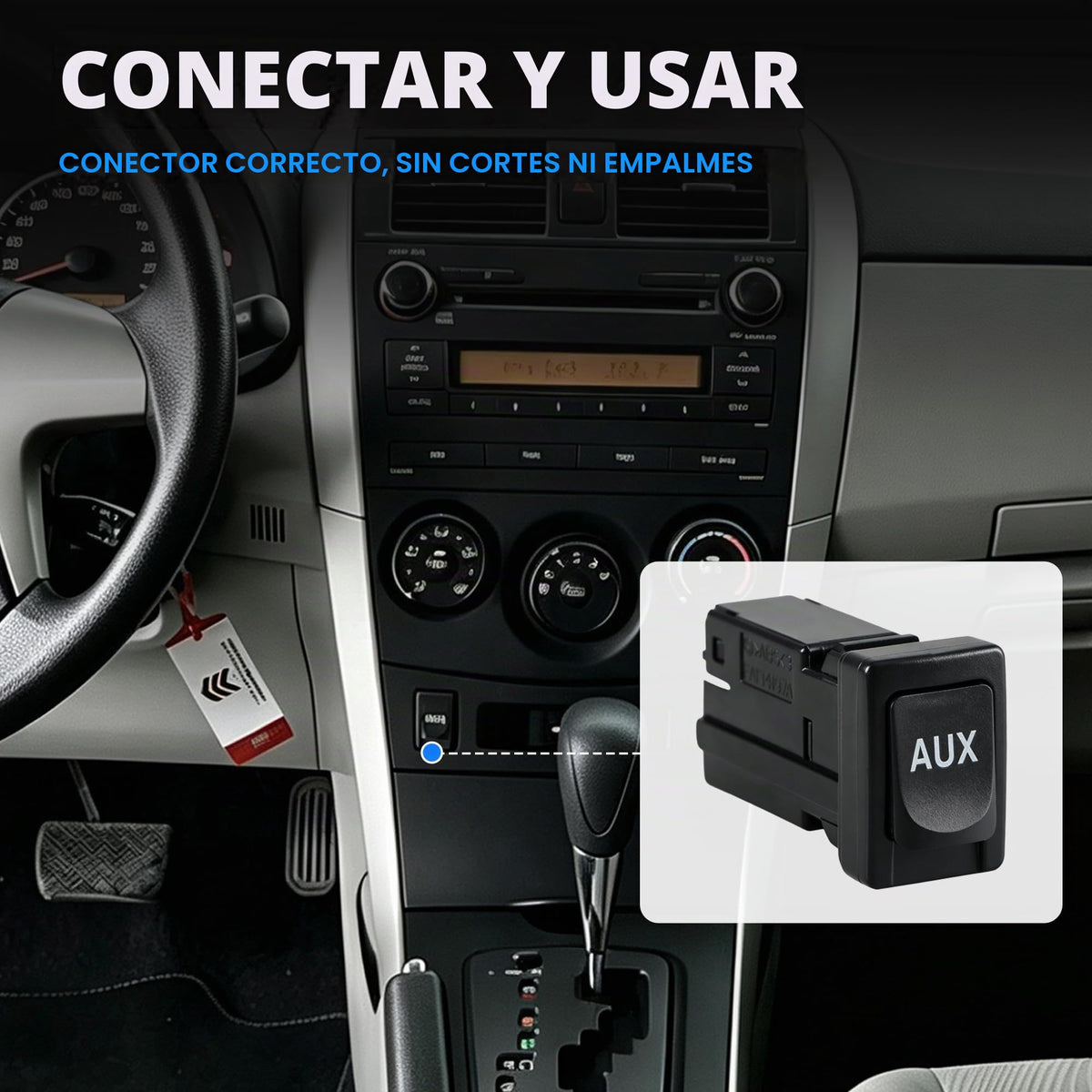 Reemplazo de Puerto Auxiliar PANNUOSCS Compatible con Toyota Negro para Coche