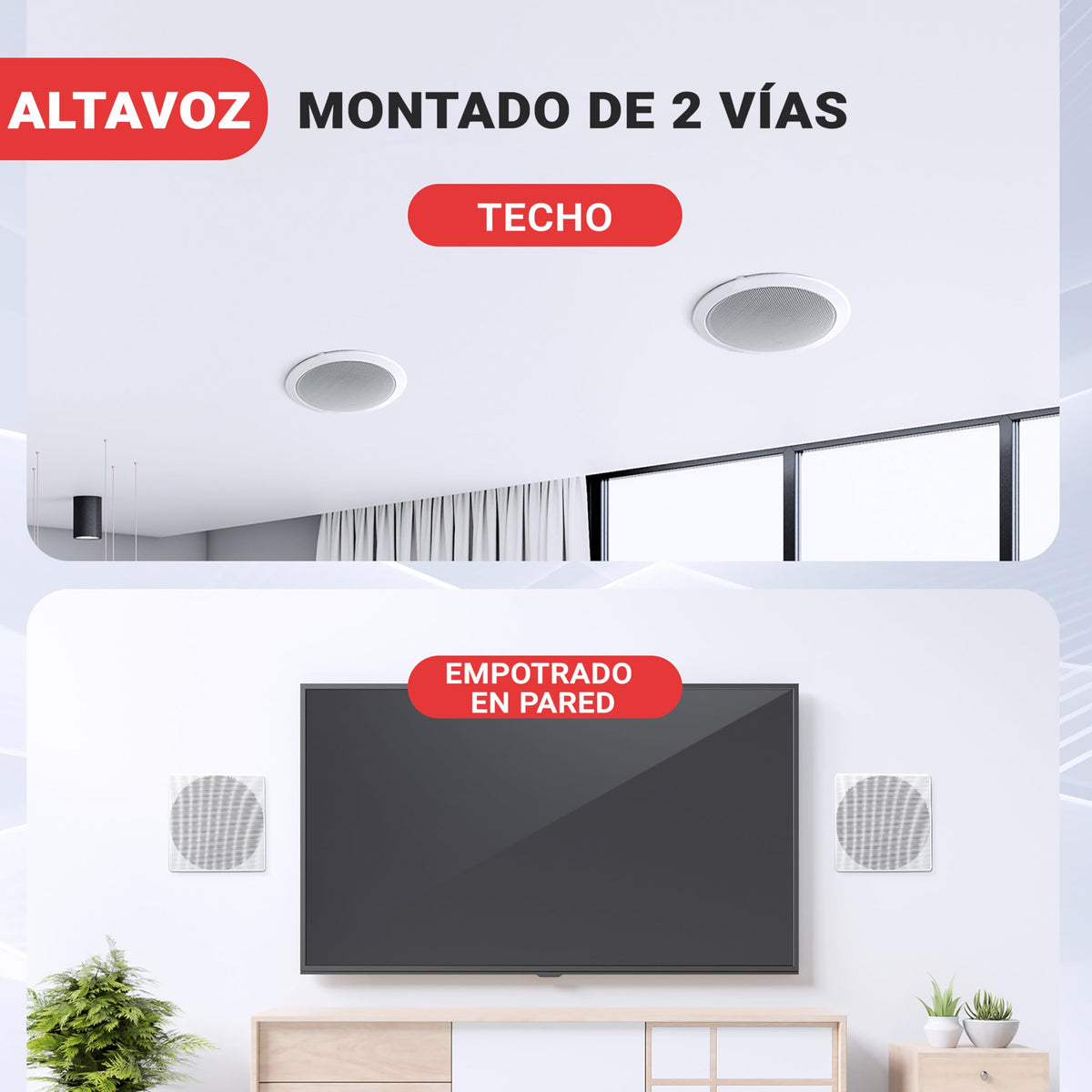 Bocinas Empotrables Pyle Blanco Alta Calidad 200W de 6.5 Pulgadas